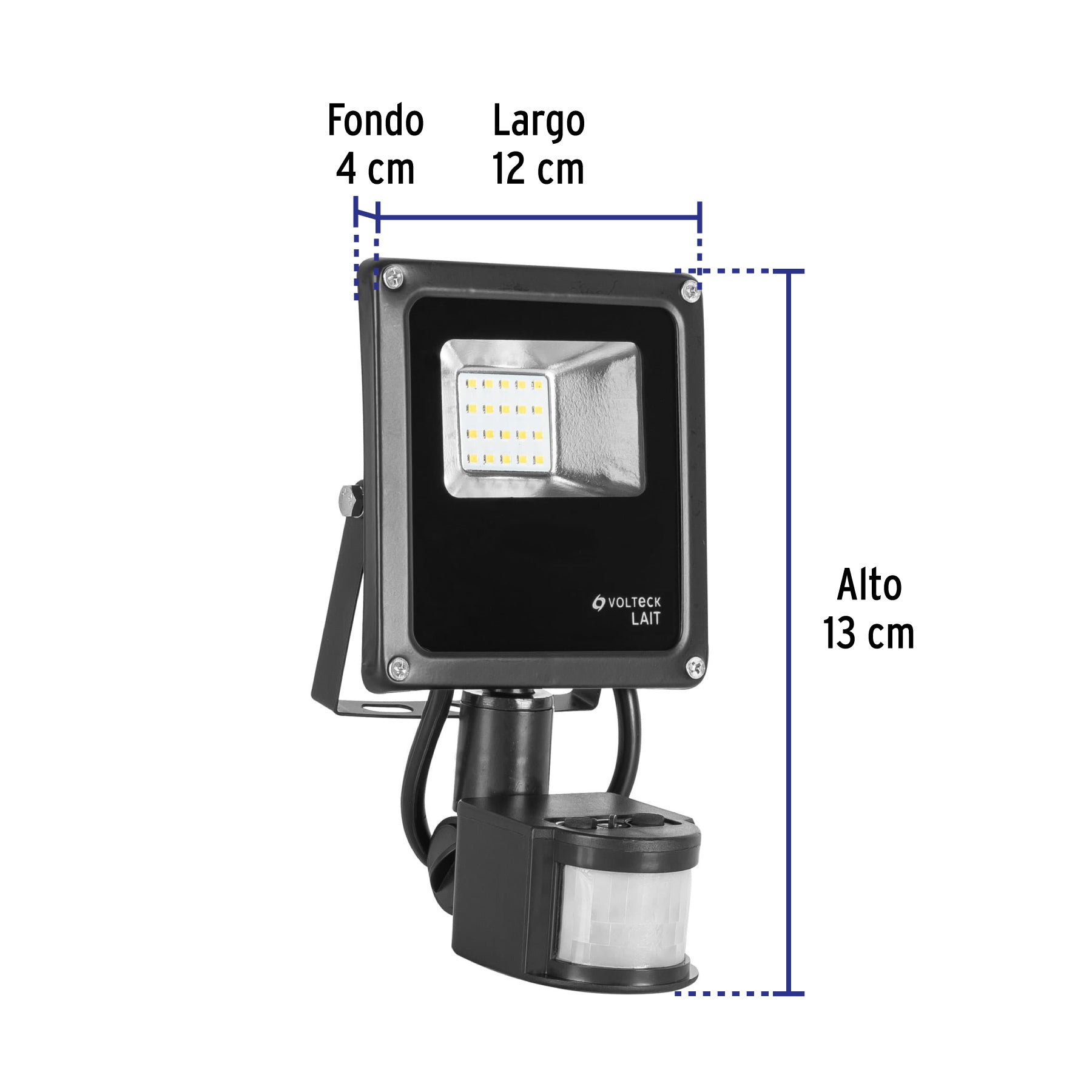 Reflector LED para exteriores 10W 6500K con sensor, VOLTECK