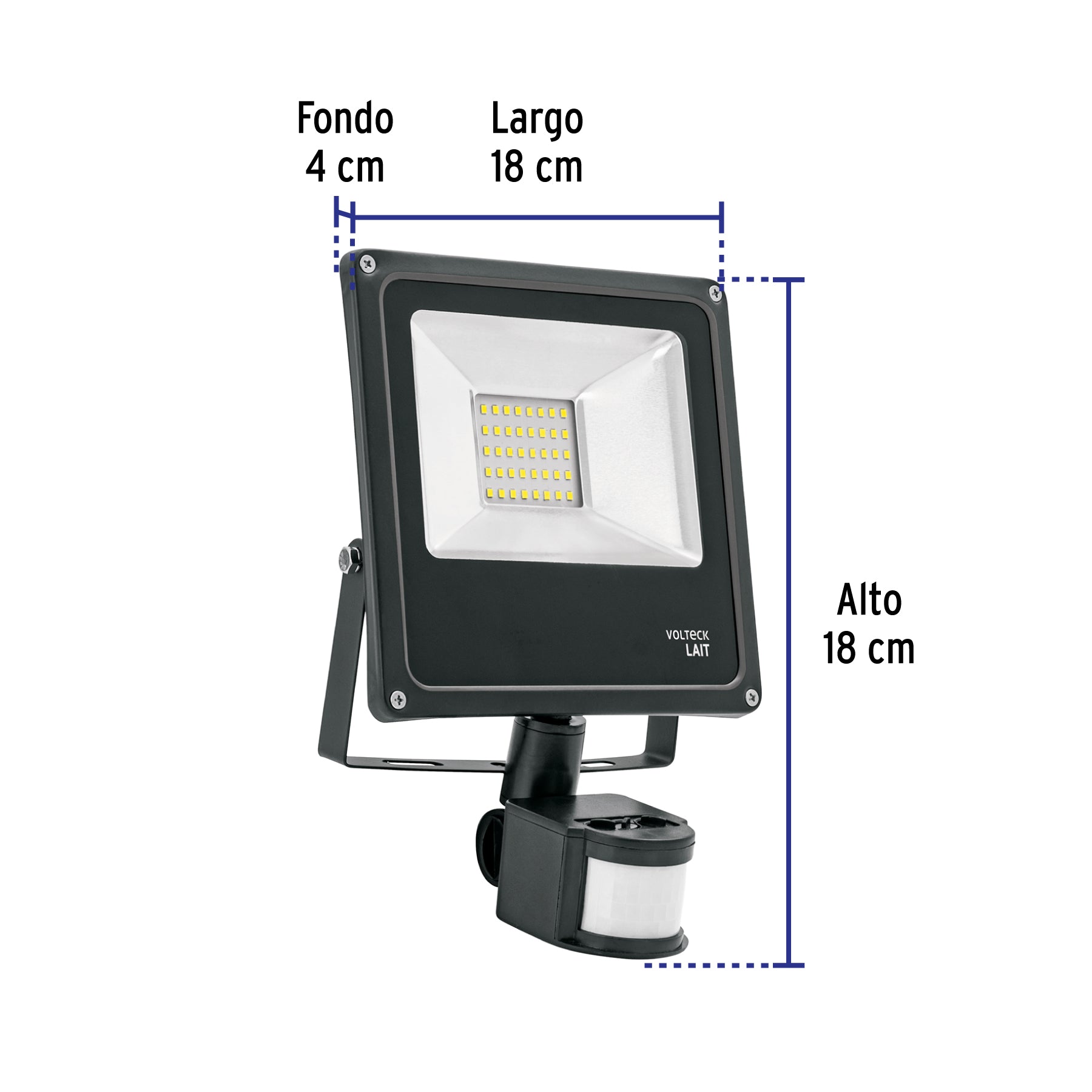 Reflector LED para exteriores 20W 6500K con sensor, VOLTECK