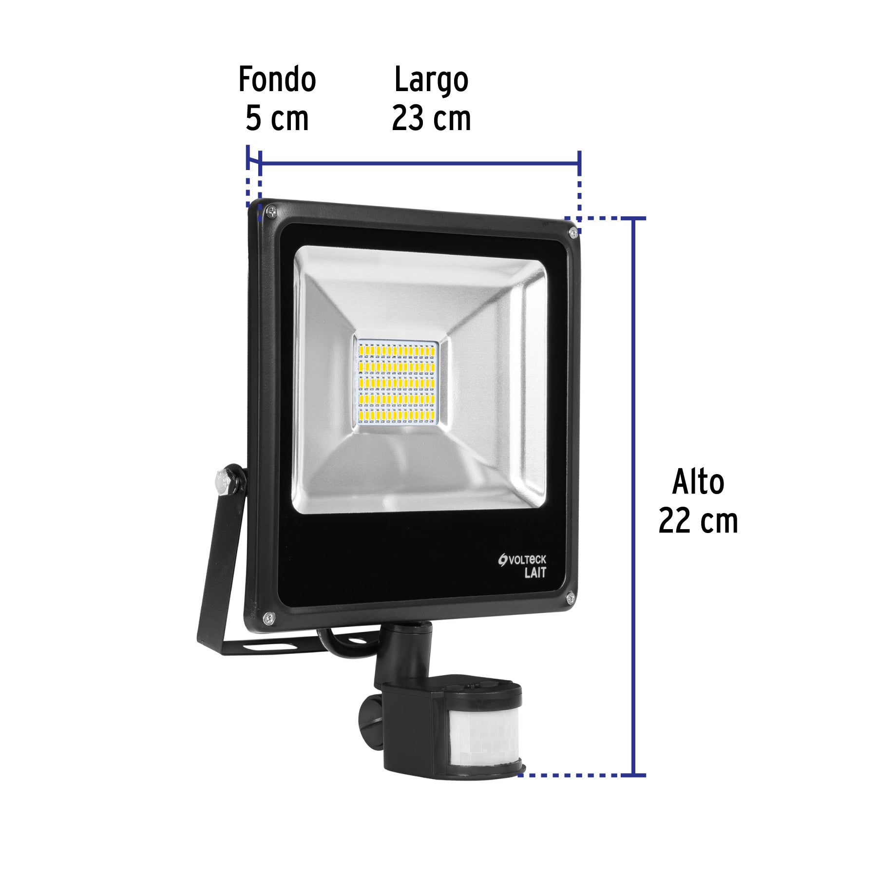 Reflector LED para exteriores 30W 6500K con sensor, VOLTECK
