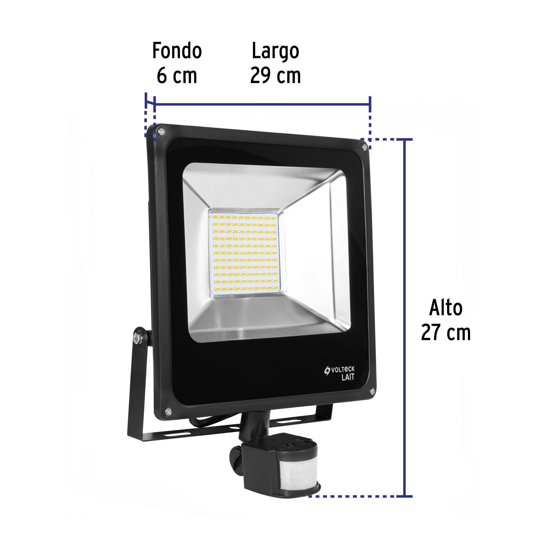 Reflector LED para exteriores 50W 6500K con sensor, VOLTECK