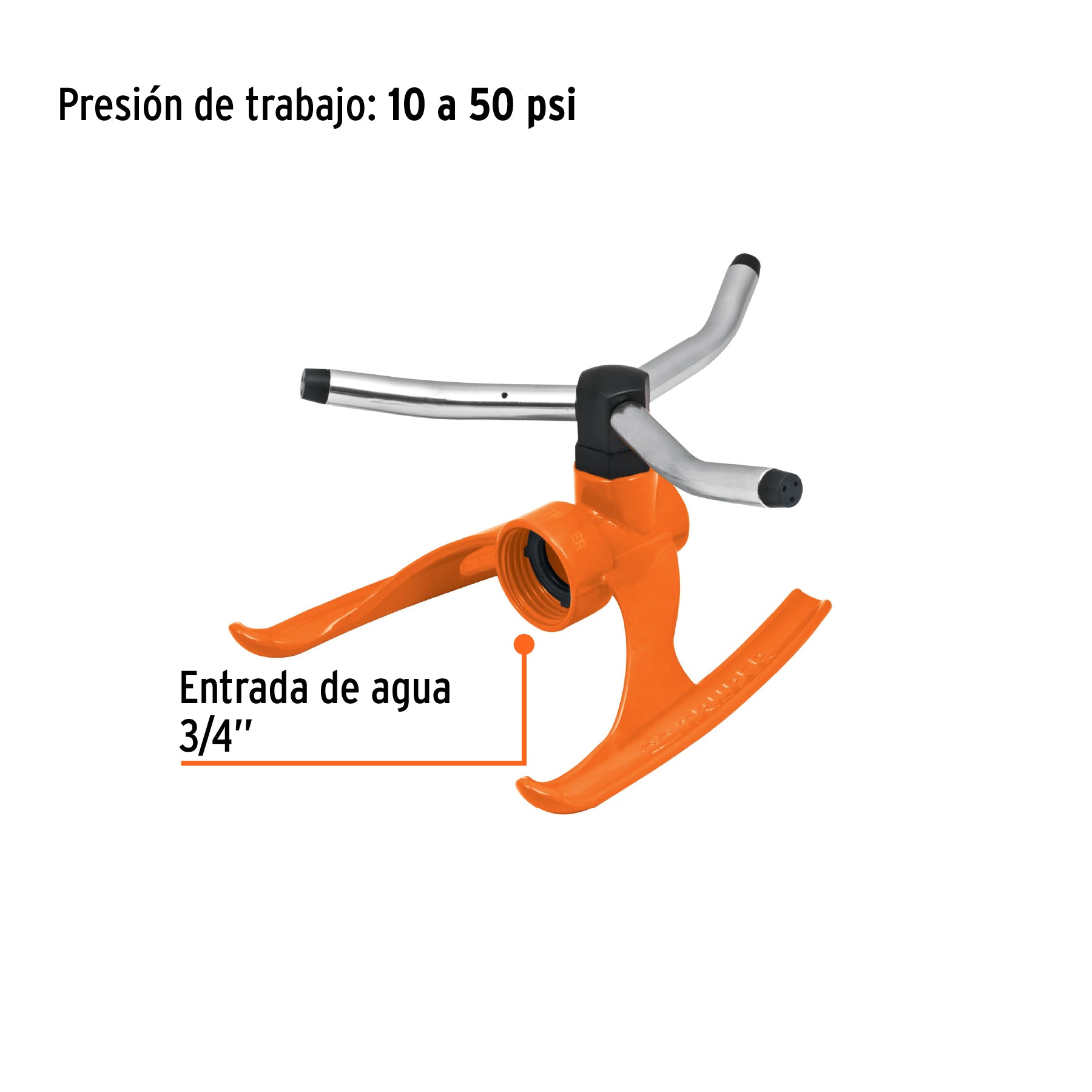 Aspersor b/metálica giratorio 3 brazos de aluminio, TRUPER