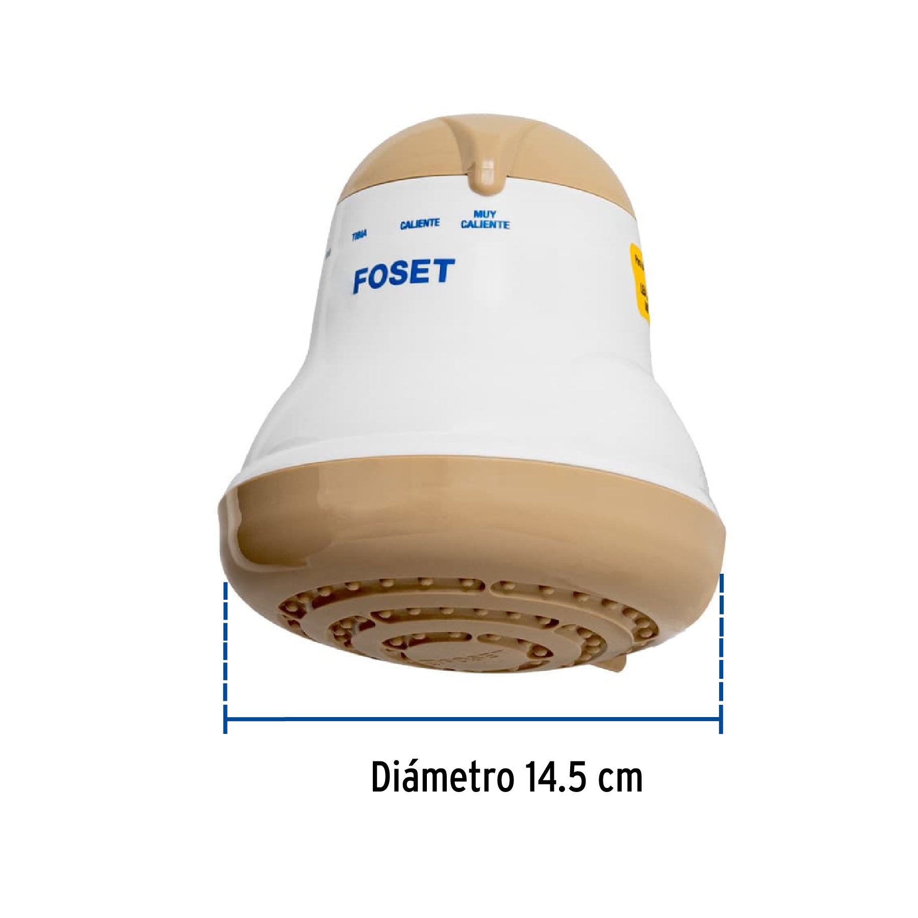 Regadera eléctrica, 4 temperaturas, 14.5cm, beige, FOSET