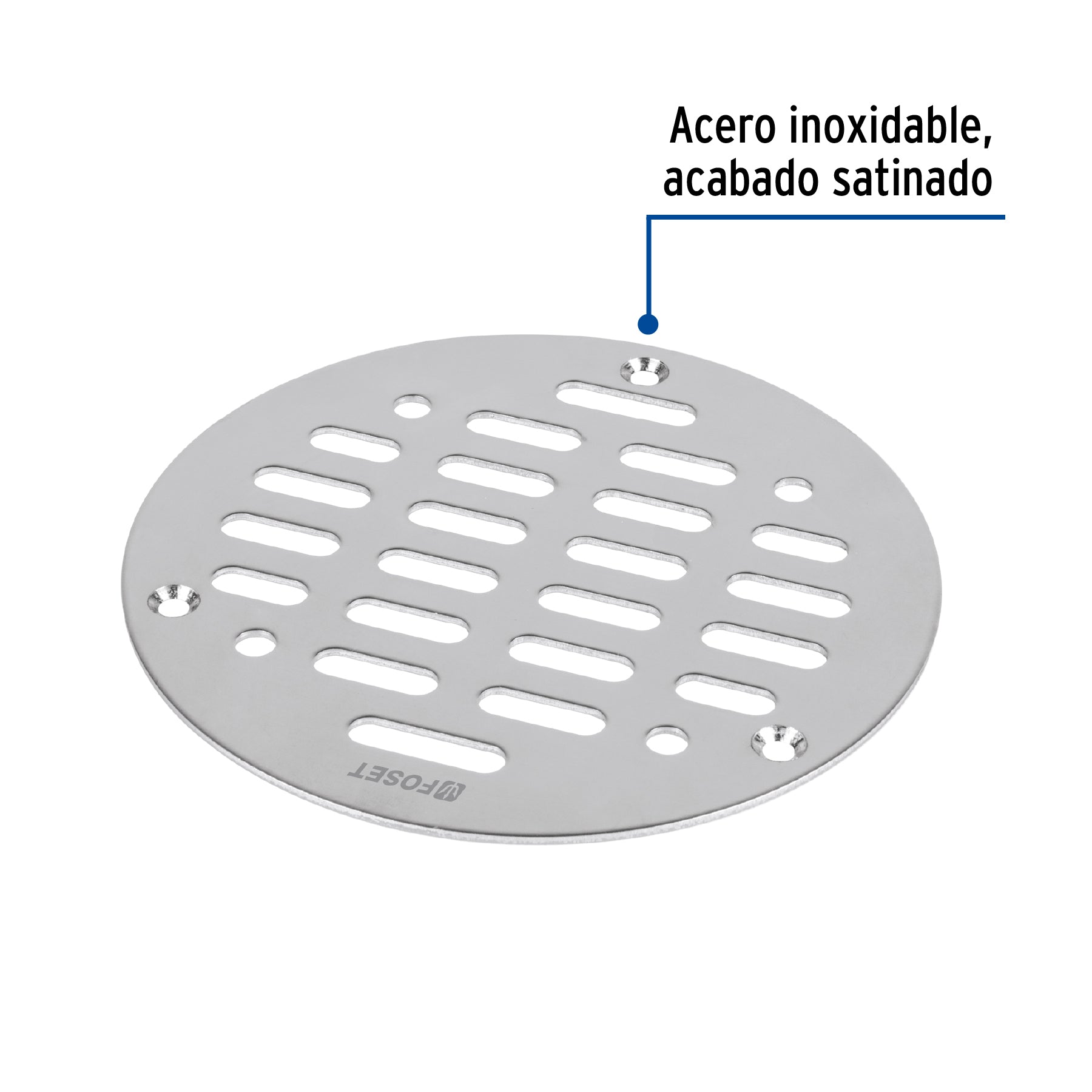 Rejilla de acero inoxidable 5", cierre con tornillos, FOSET