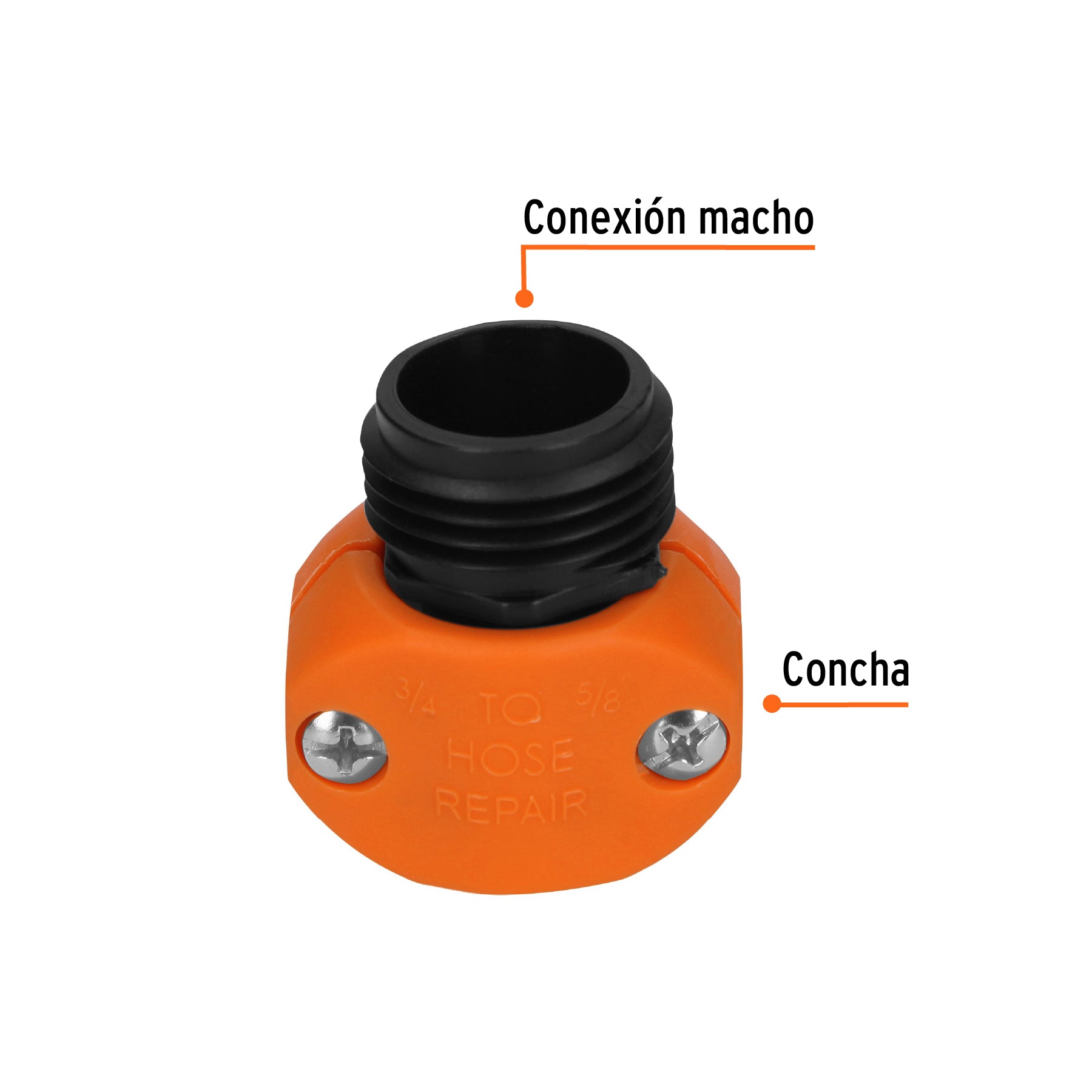 Conector 5/8"-3/4" macho de ABS para manguera, TRUPER