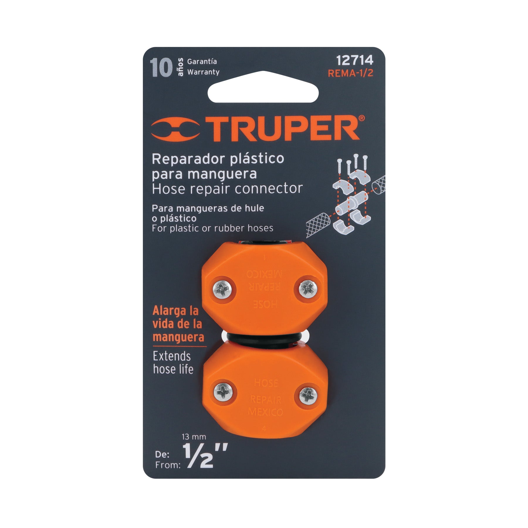 Reparador 1/2" de ABS para manguera, TRUPER