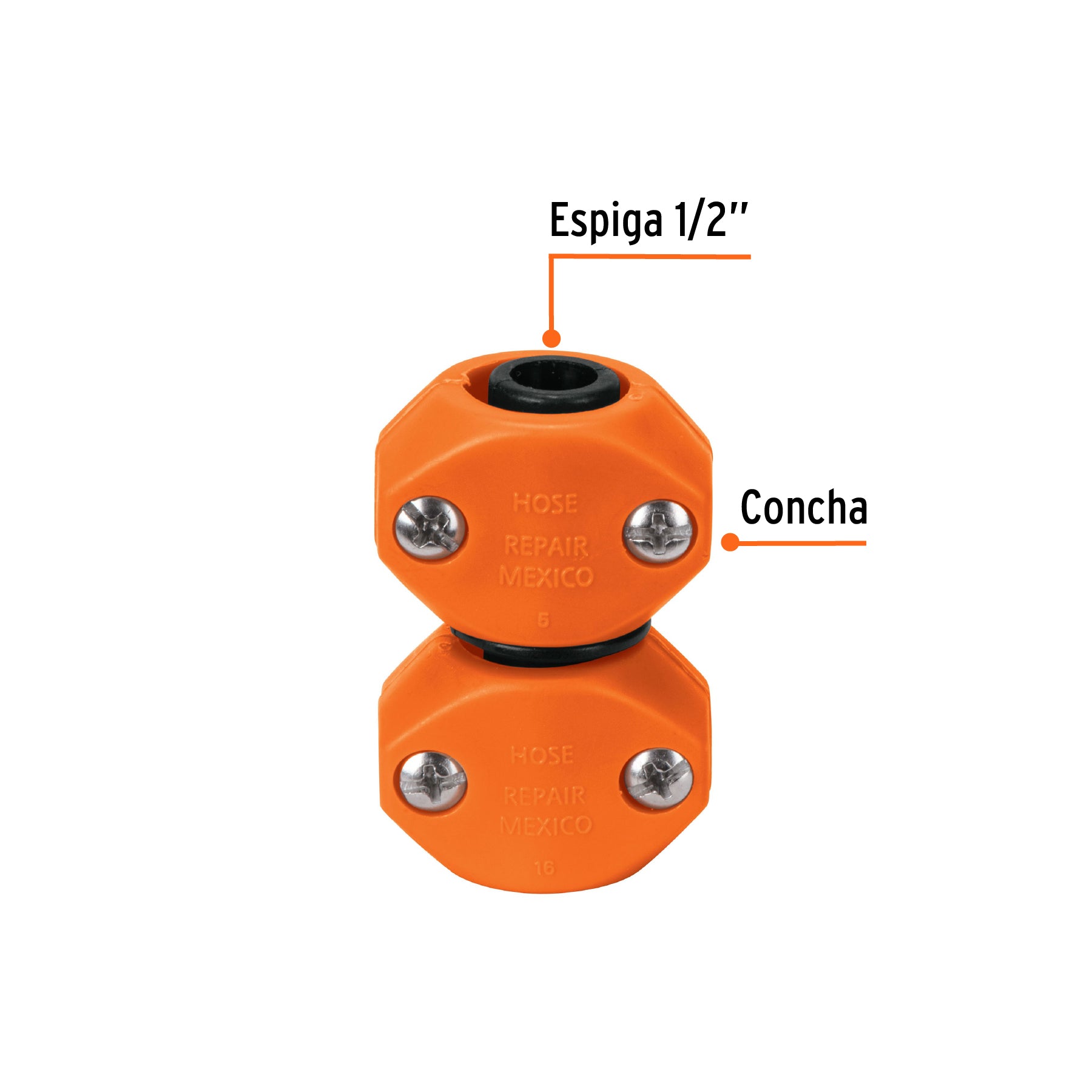 Reparador 1/2" de ABS para manguera, TRUPER