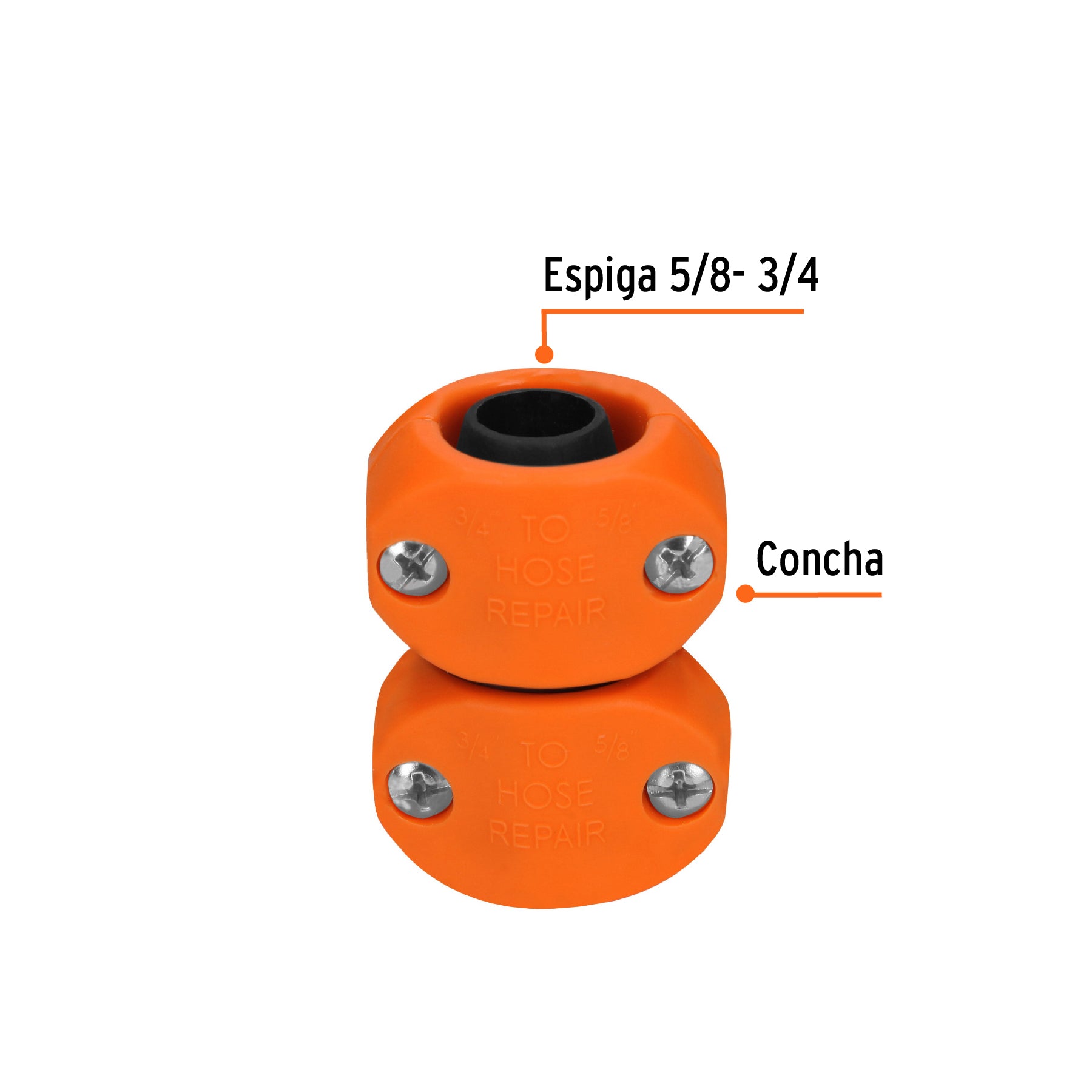 Reparador 5/8"-3/4" de ABS para manguera, TRUPER
