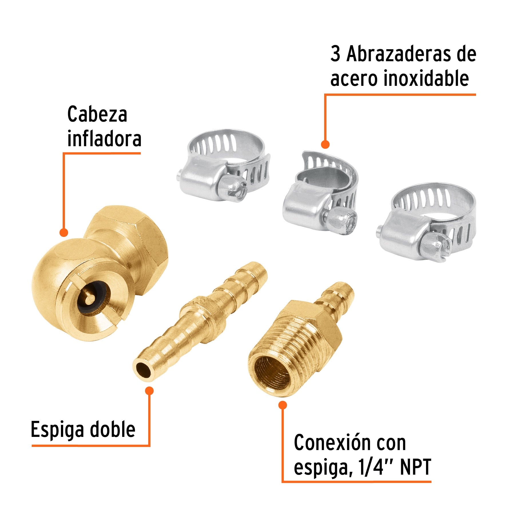 Juego de 6 piezas para reparar mangueras de 3/8" NPT, TRUPER