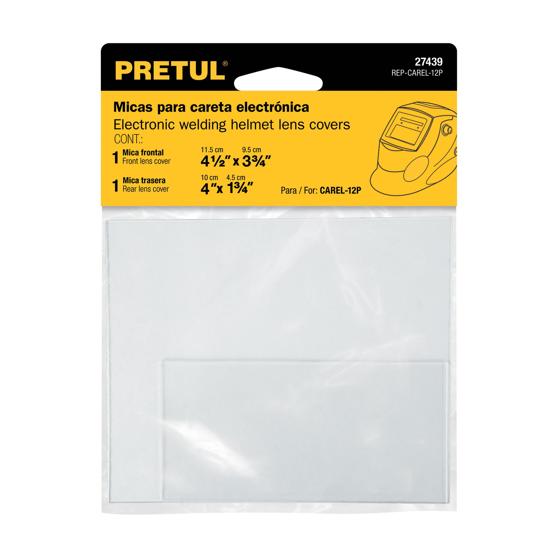 Bolsa con 2 micas para careta CAREL-12P, PRETUL