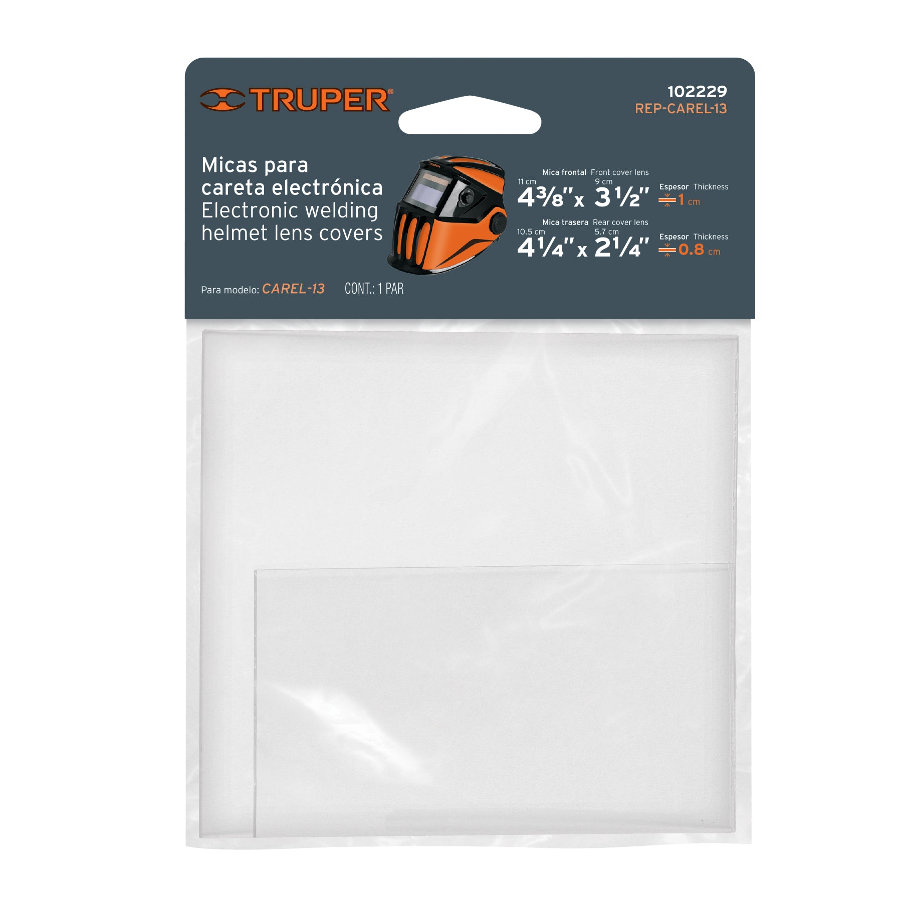 Bolsa con 2 micas para careta CAREL-13, TRUPER
