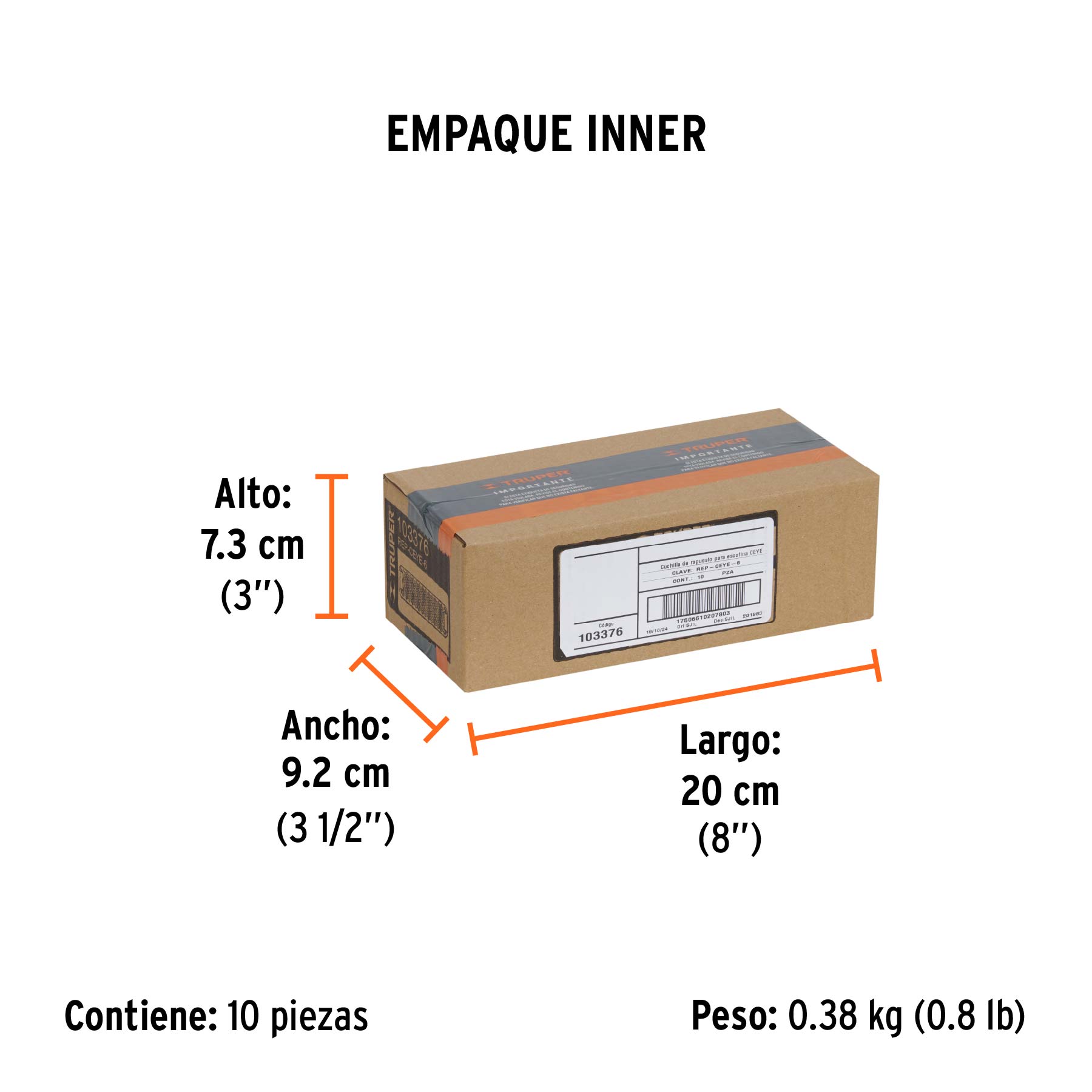 Cuchilla de repuesto para cepillo CEYE-6, TRUPER - Empaque