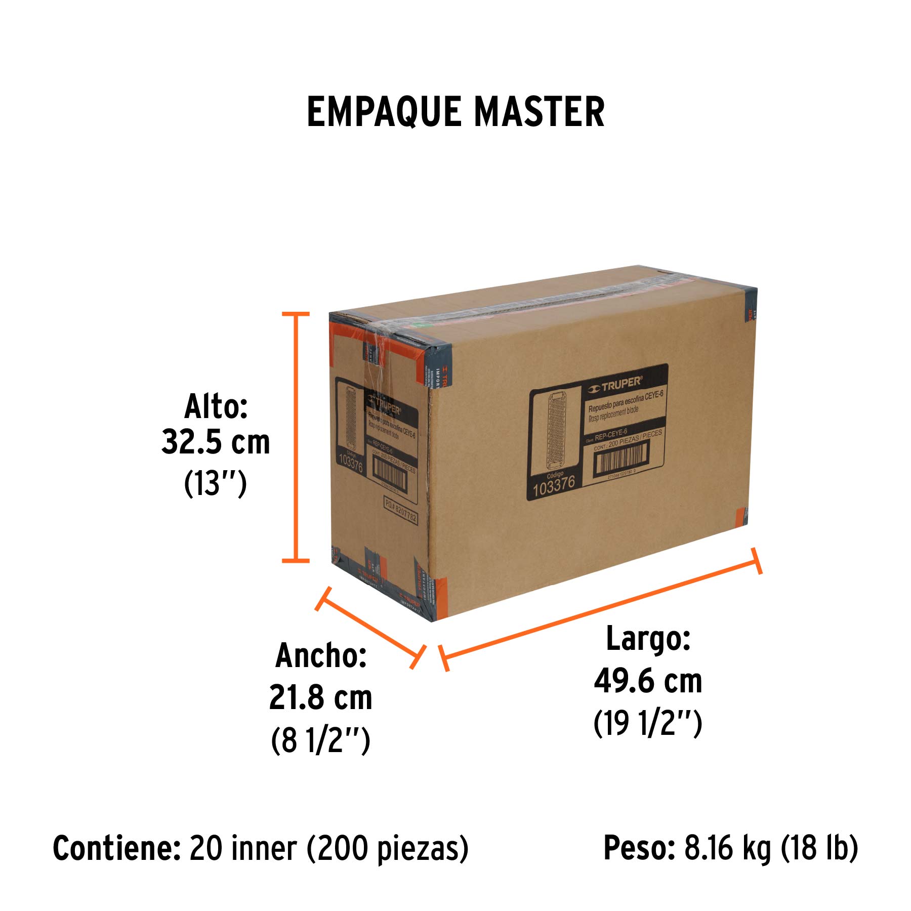 Cuchilla de repuesto para cepillo CEYE-6, TRUPER - Empaque