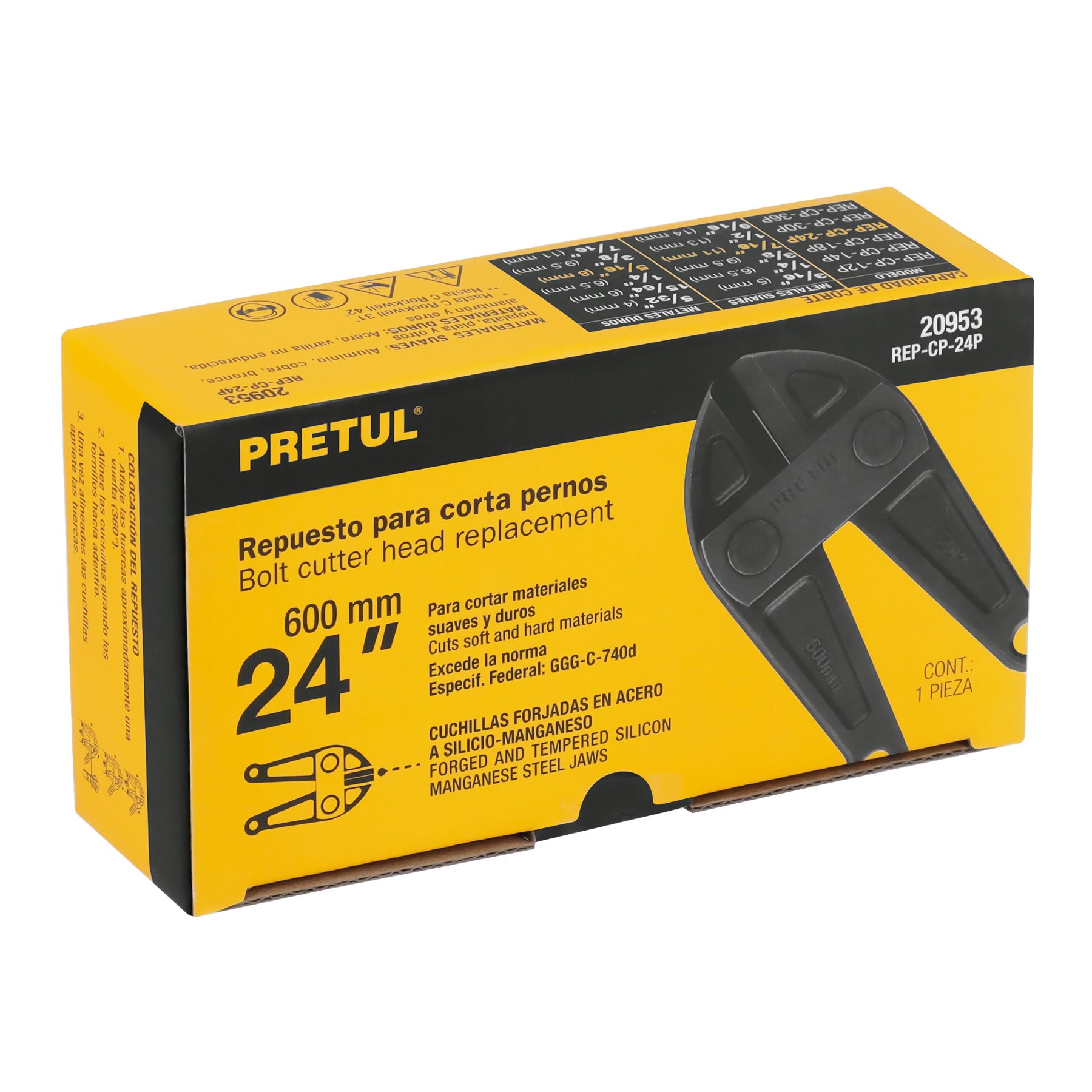 Cuchillas de repuesto para cortapernos 24", PRETUL
