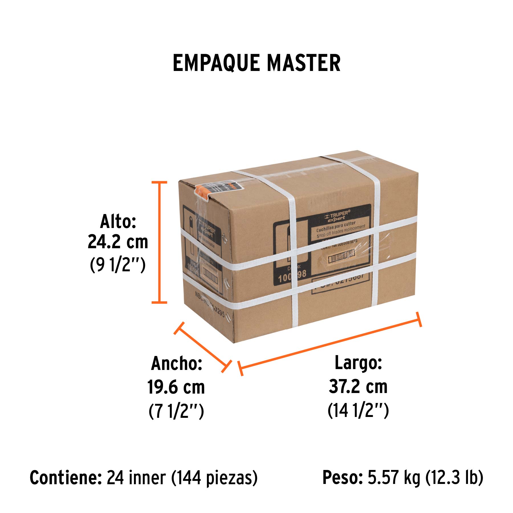 Estuche con 10 cuchillas SK2 de 9 mm para cutter, EXPERT - Empaque