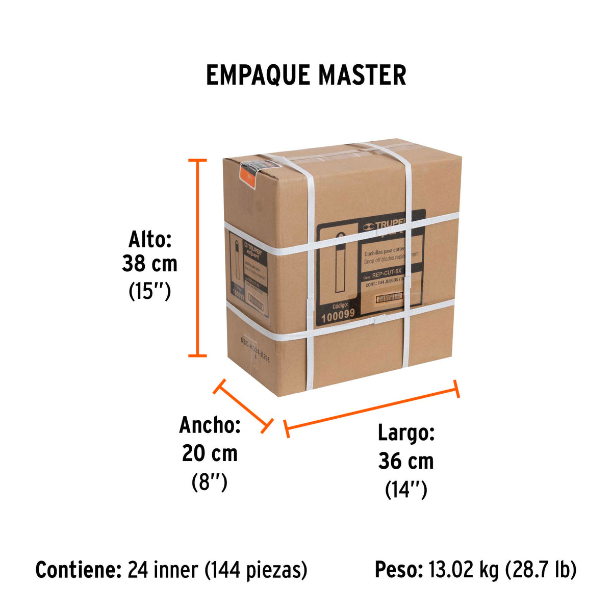 Estuche con 10 cuchillas SK2 de 18 mm para cutter, EXPERT - Empaque
