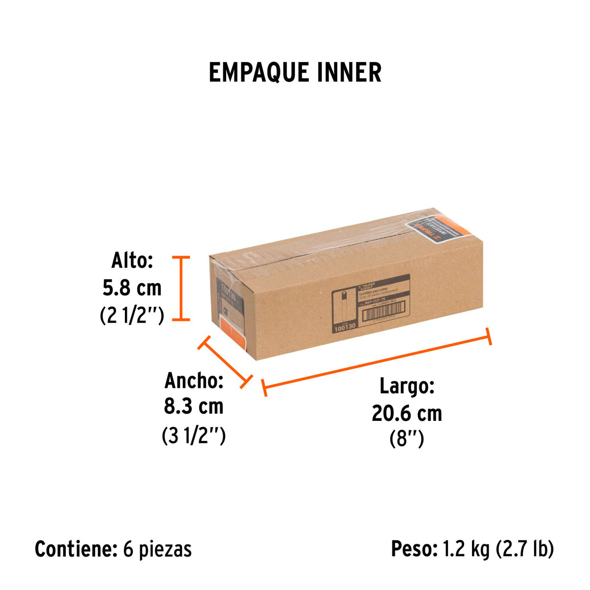 Estuche con 10 cuchillas SK2 de 25 mm para cutter, EXPERT - Empaque