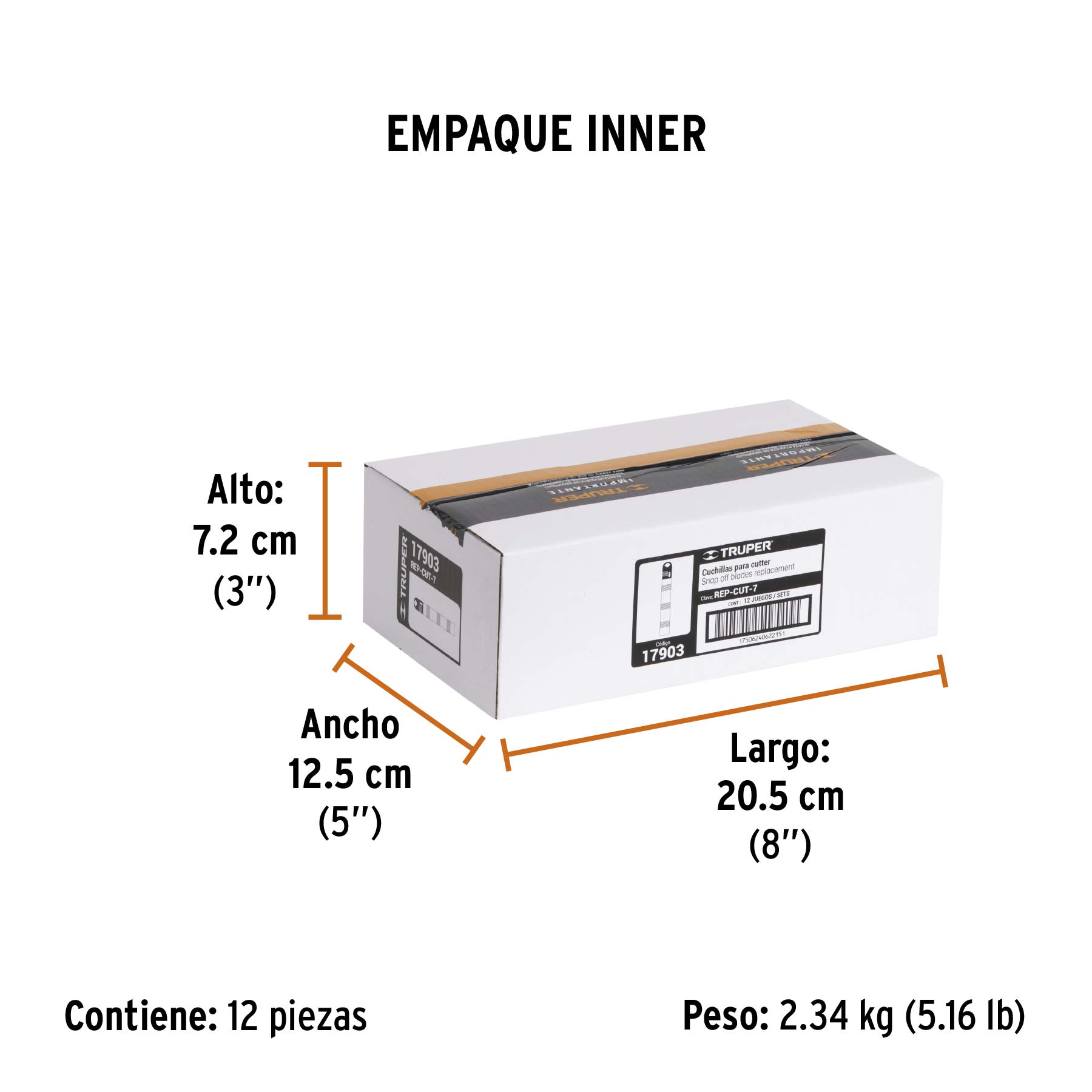 Estuche con 10 cuchillas SK4 de 25 mm para cutter, TRUPER - Empaque