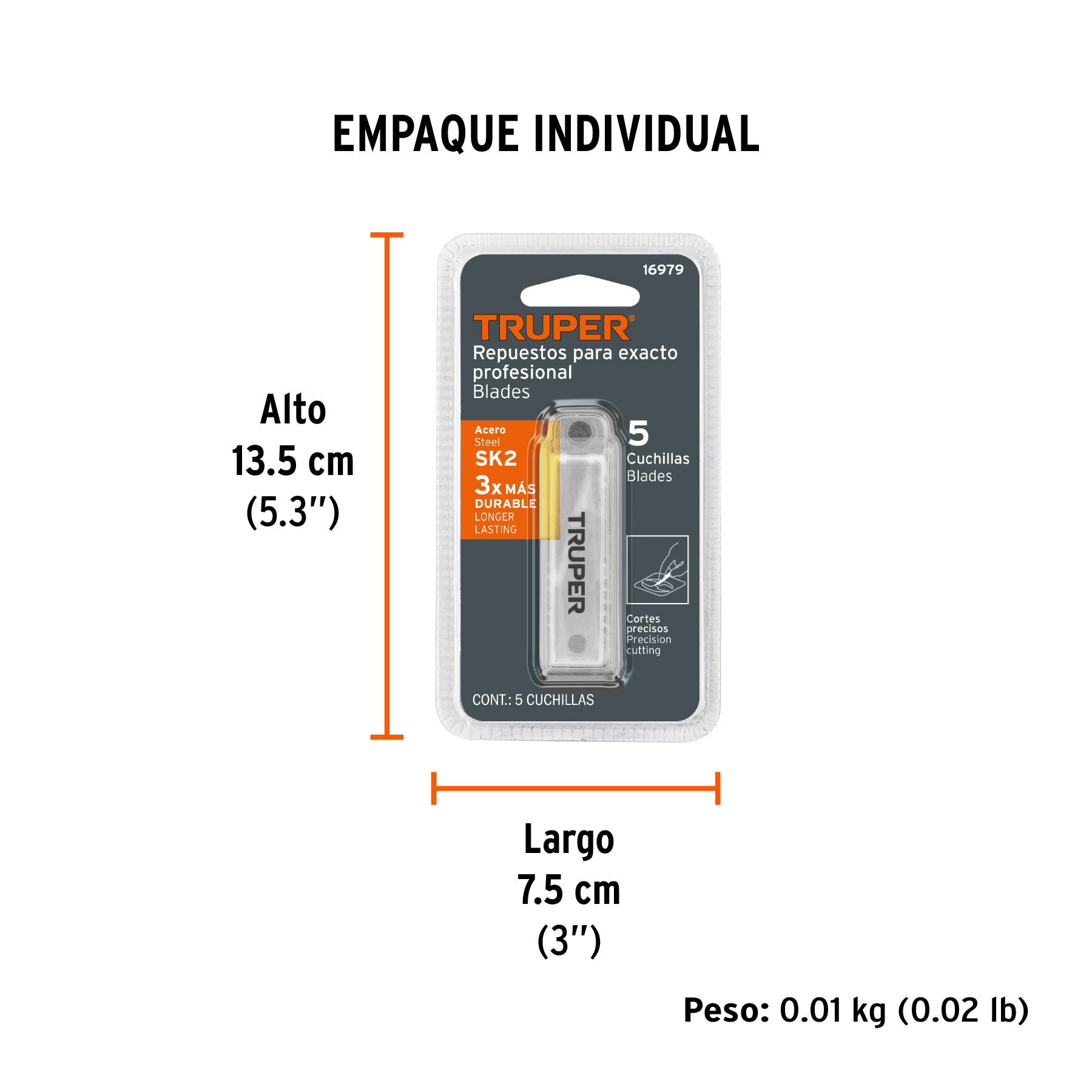 Repuesto para EXA-6 , blíster con 5 pzas, TRUPER - Empaque