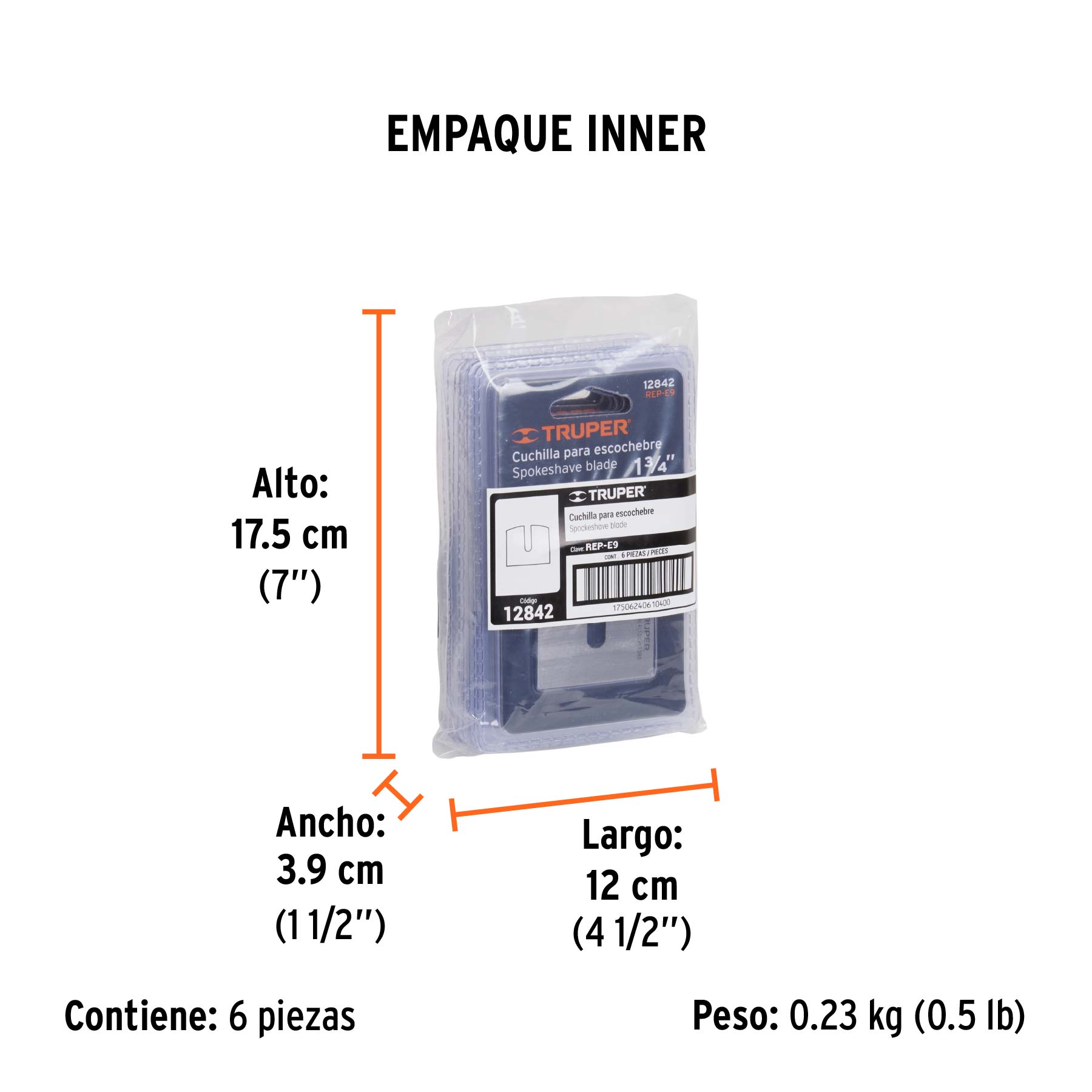 Repuesto de cuchilla para escochebre E-9R, TRUPER - Empaque