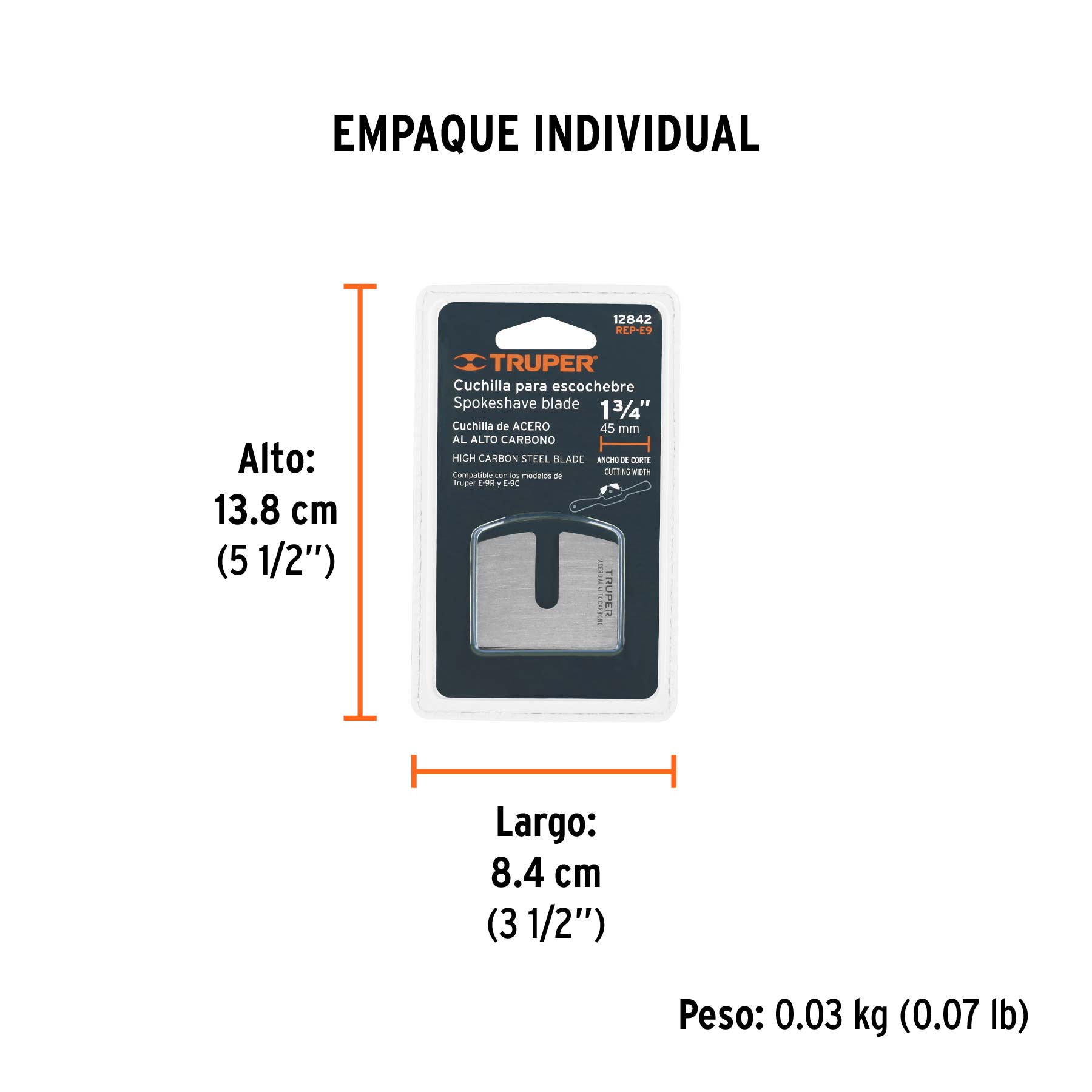 Repuesto de cuchilla para escochebre E-9R, TRUPER - Empaque