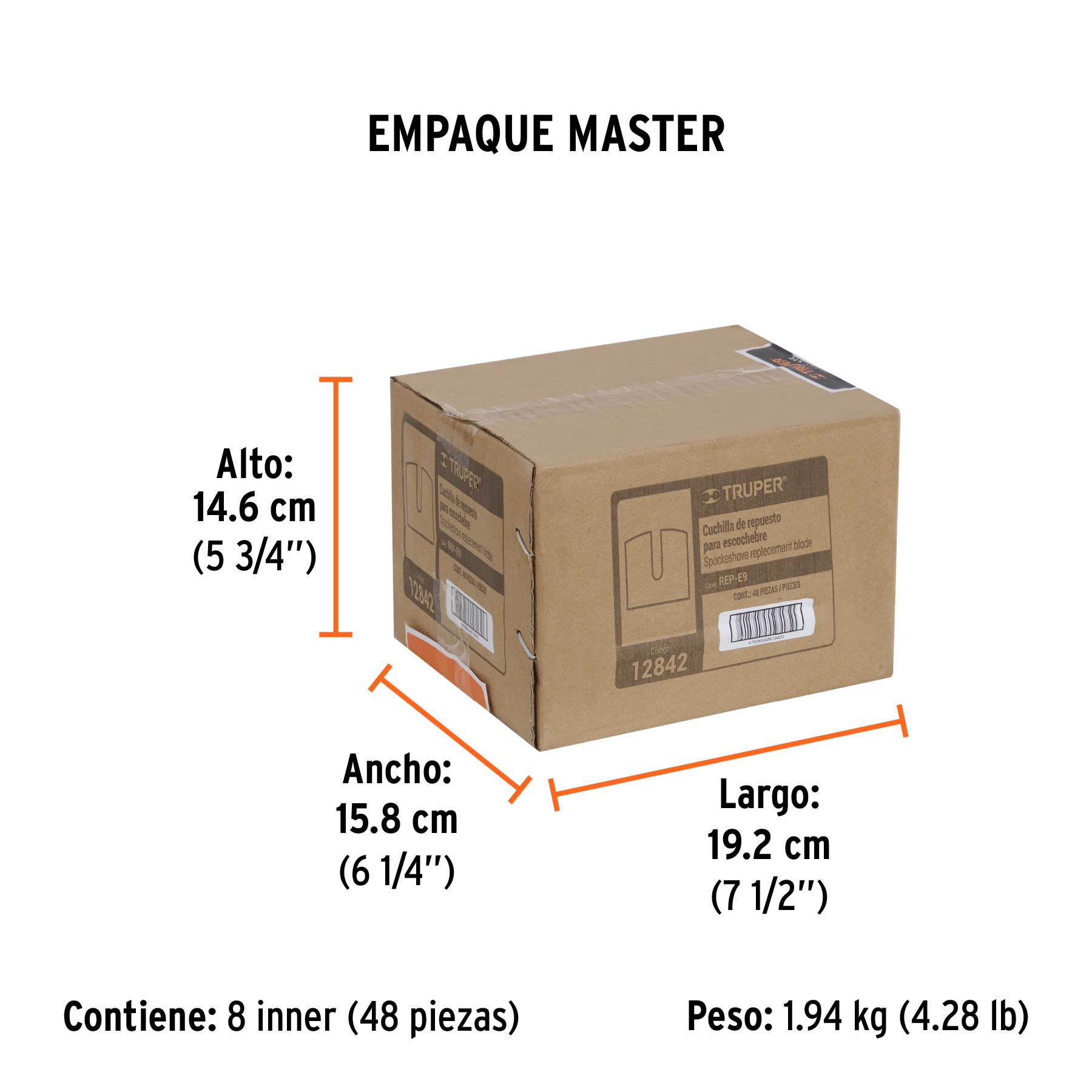 Repuesto de cuchilla para escochebre E-9R, TRUPER - Empaque