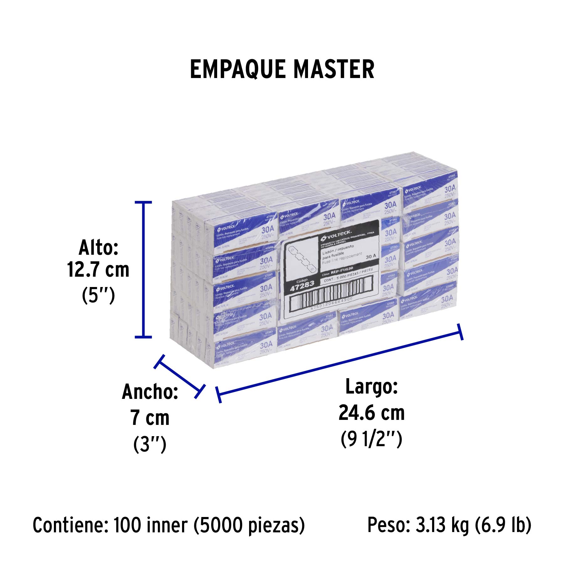 Repuesto para fusible de 30 A, VOLTECK - Empaque