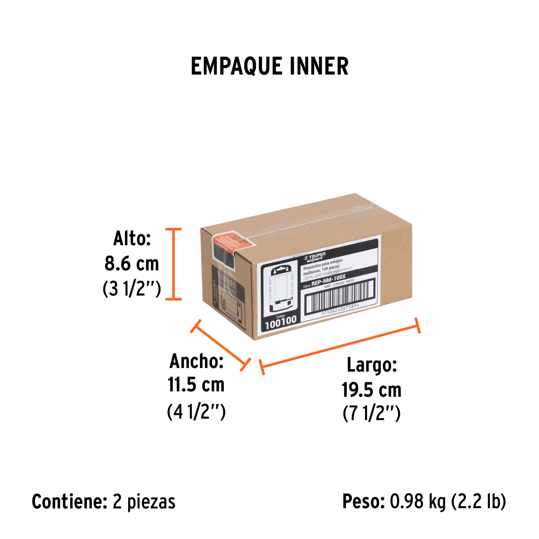 Dispensador con 100 cuchillas para NV-7X y NM-6, EXPERT - Empaque