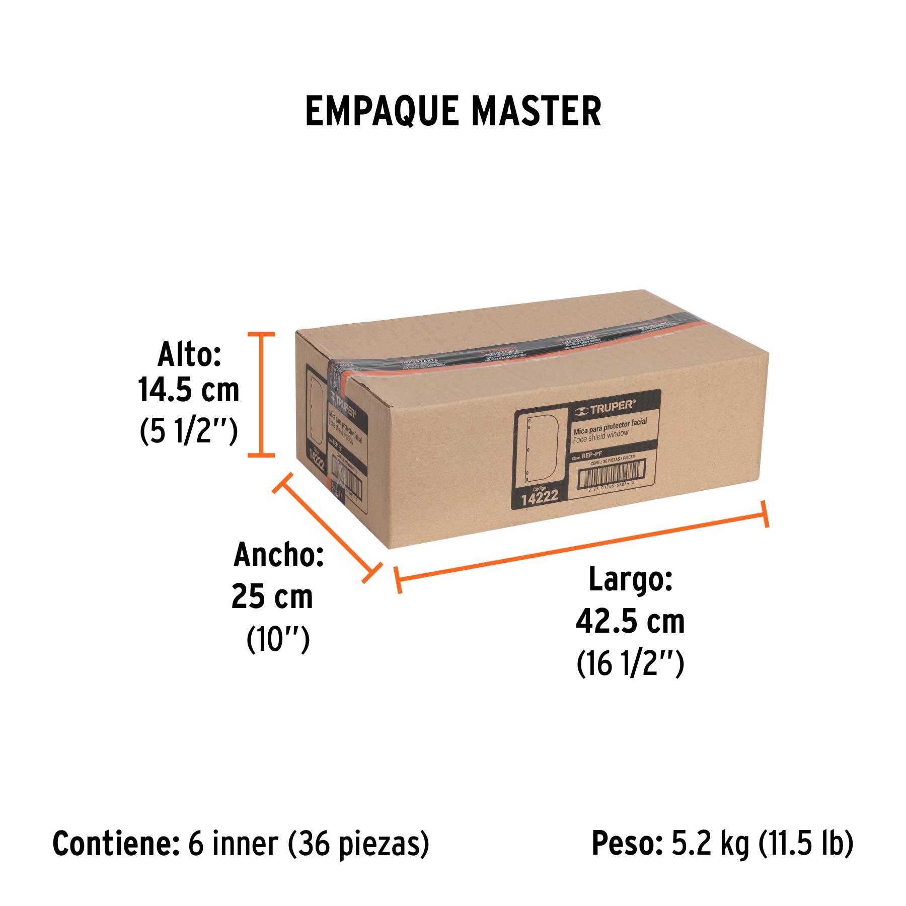 Repuesto para protector facial PF-500, TRUPER - Empaque