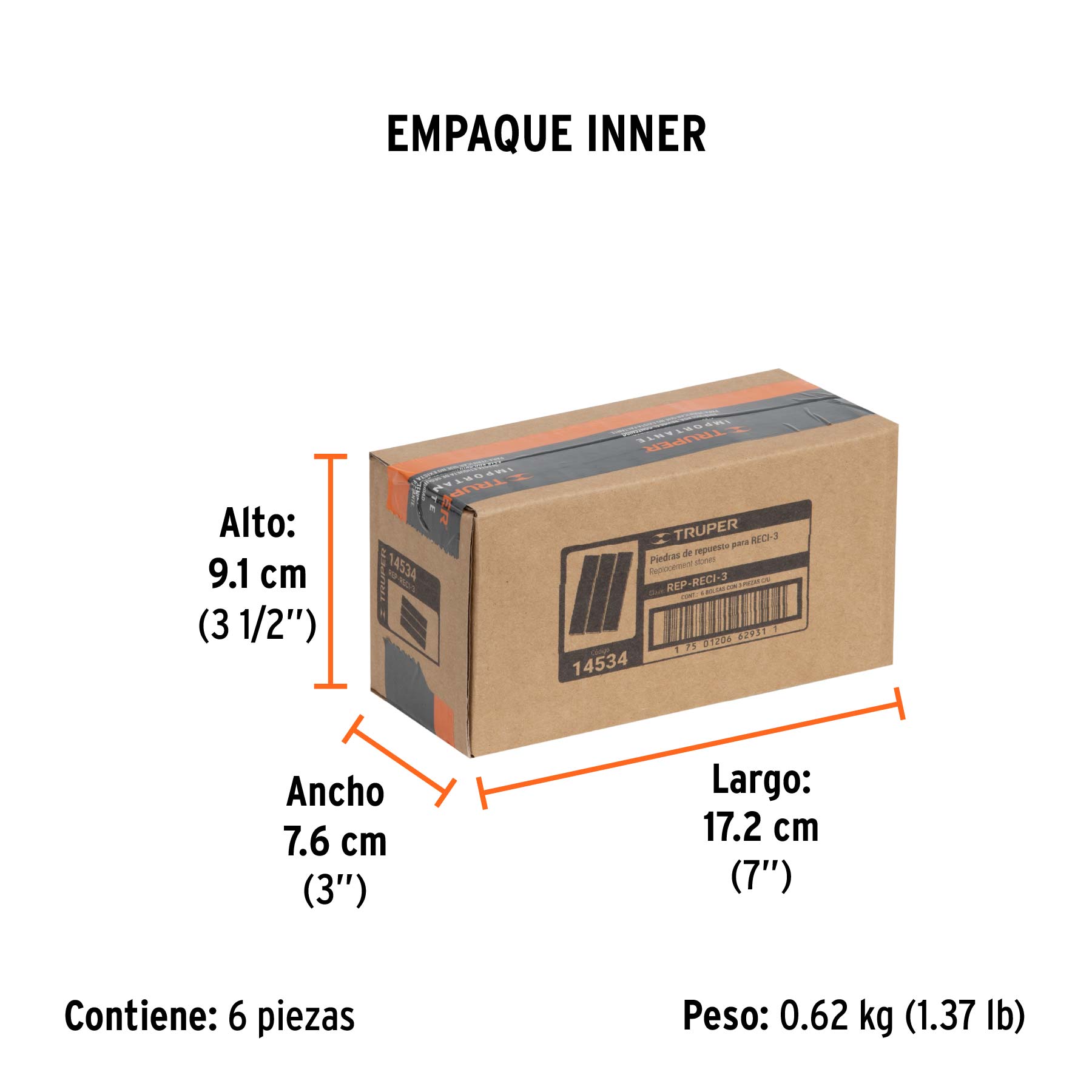 Repuesto para rectificador RECI-3, TRUPER - Empaque