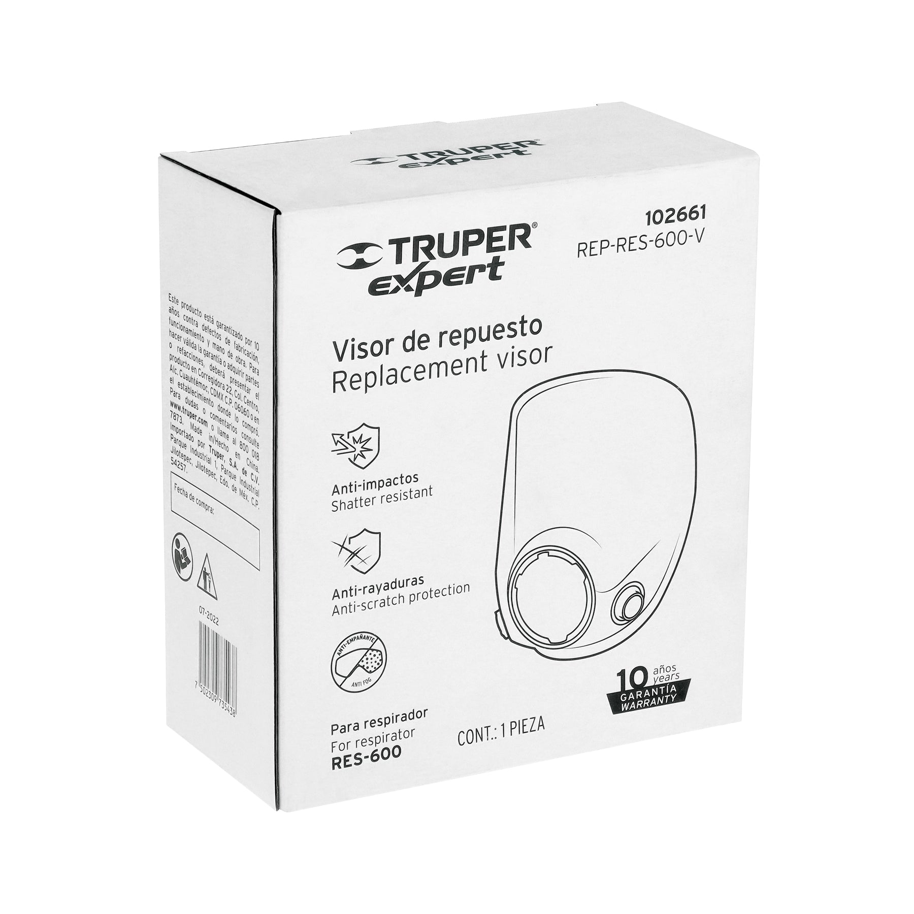 Visor de repuesto para respirador RES-600, TRUPER