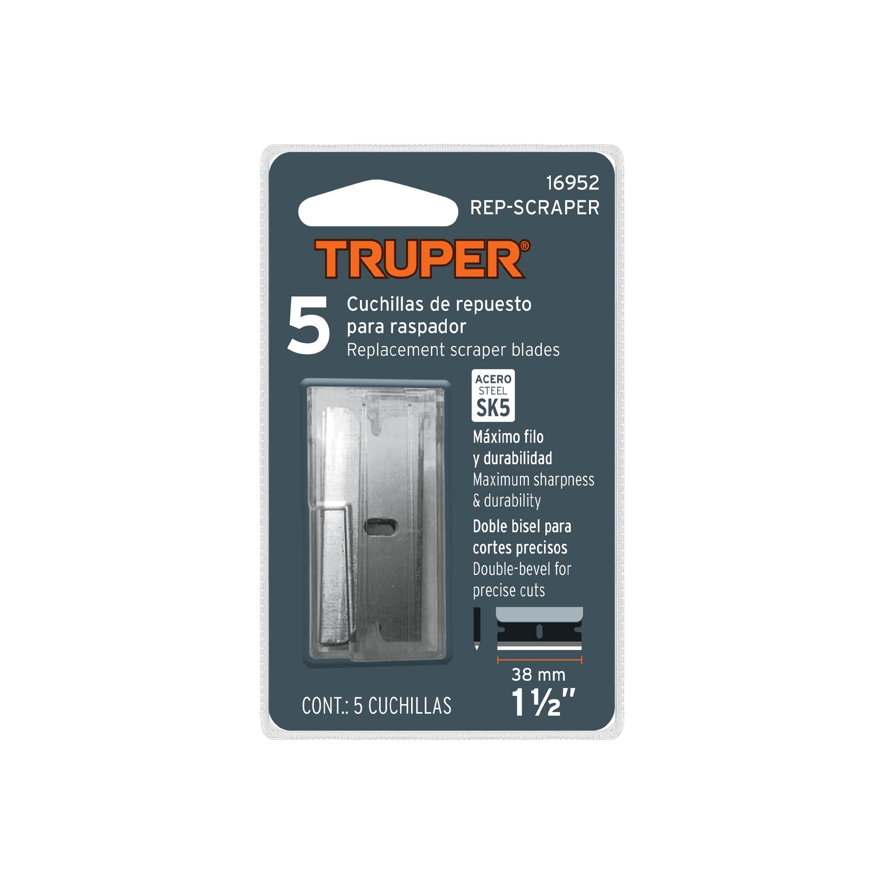 Blíster con 5 cuchillas de repuesto para RASP-3,2,1 y NC-10