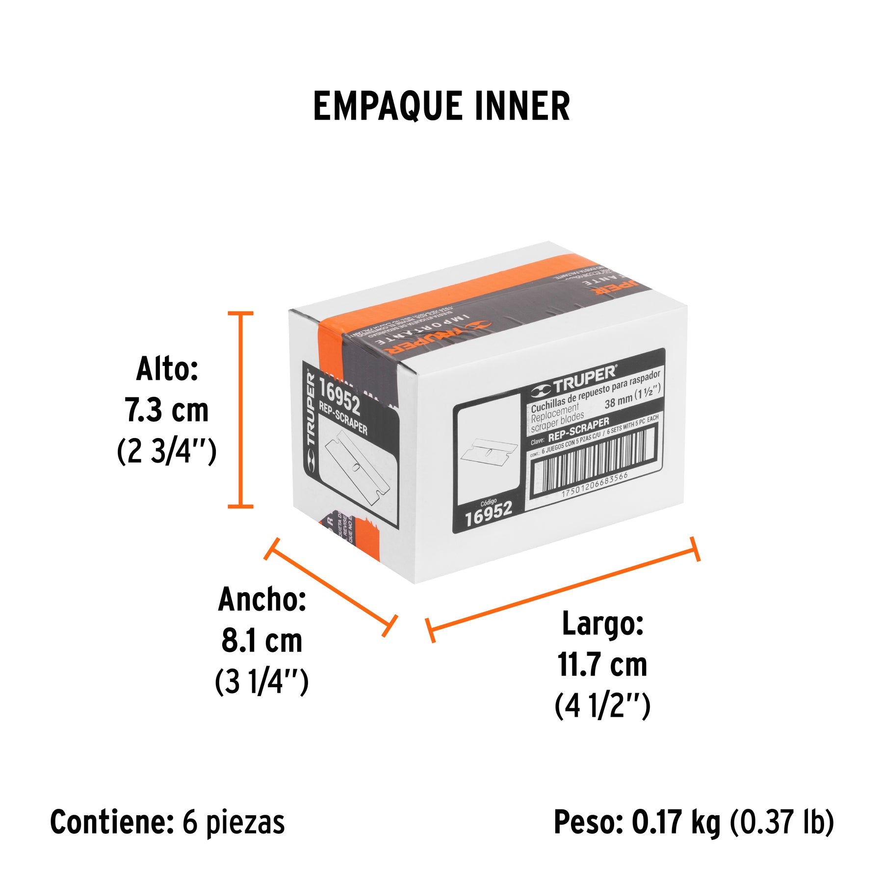 Blíster con 5 cuchillas de repuesto para RASP-3,2,1 y NC-10 - Empaque