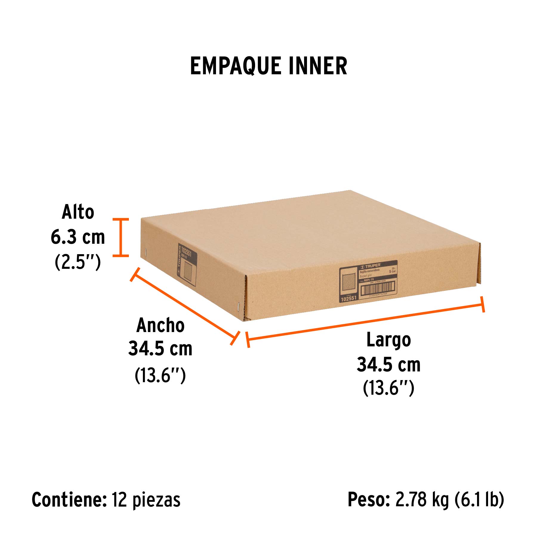Rejilla escurridora para rodillos, TRUPER - Empaque
