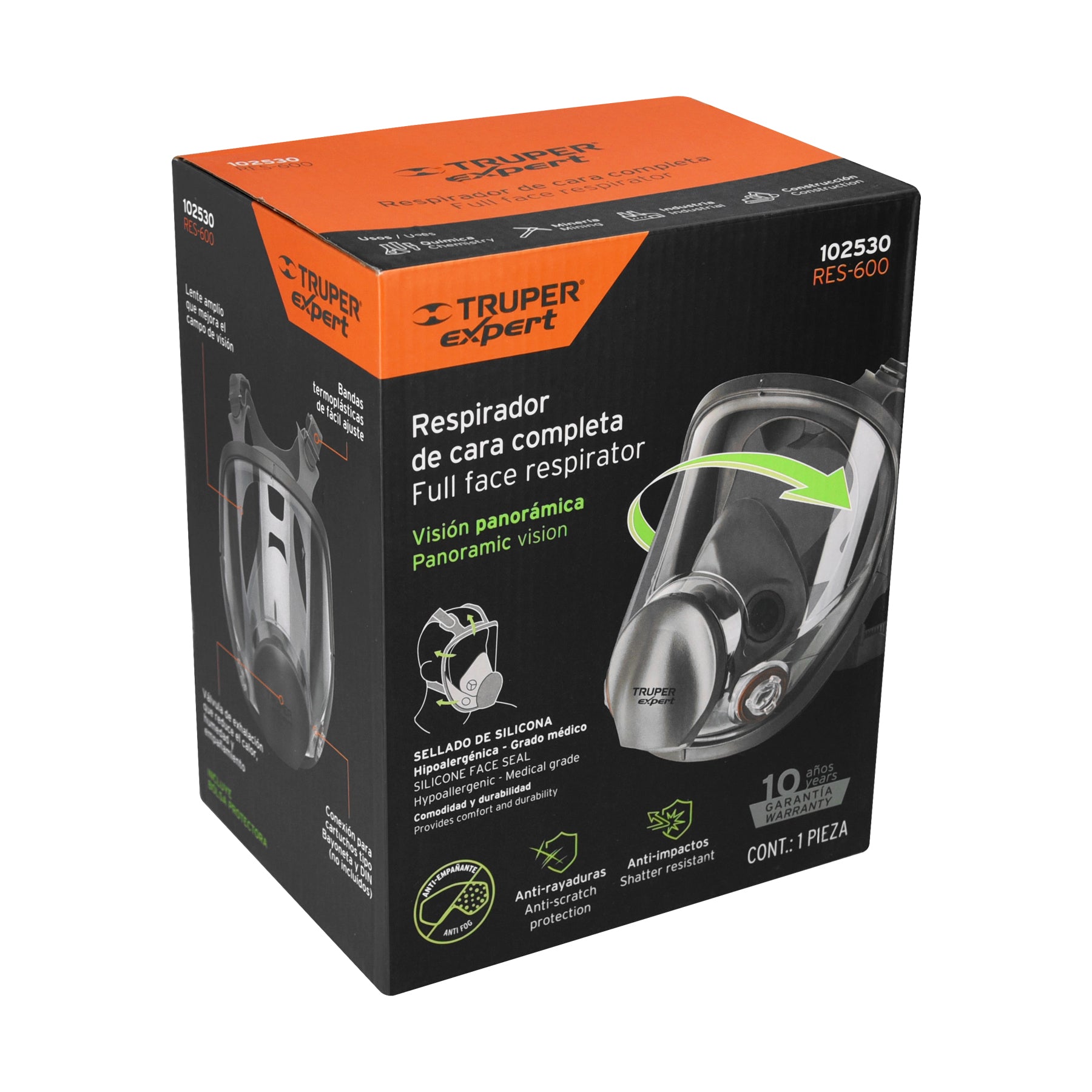Respirador de cara completa, reutilizable, TRUPER EXPERT
