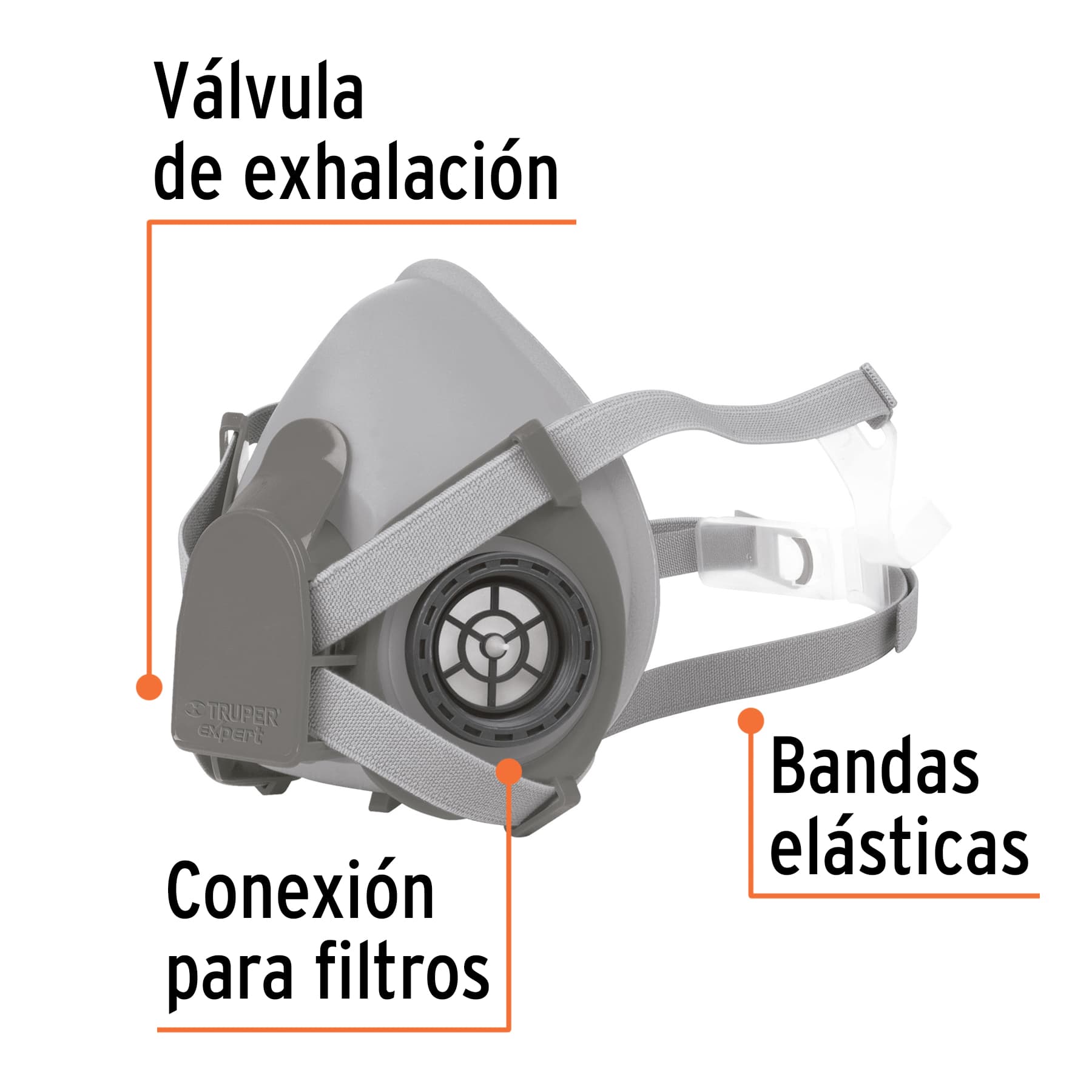 Respirador profesional media cara, TRUPER EXPERT
