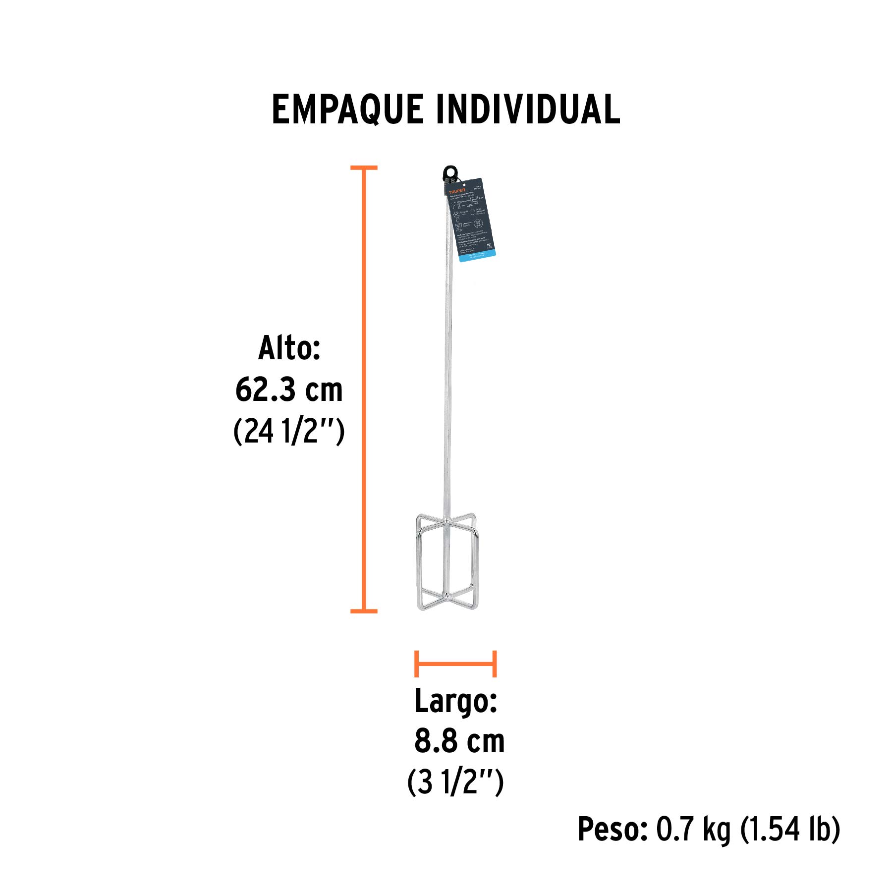 Revolvedor para mortero, 120mm de diámetro, TRUPER - Empaque
