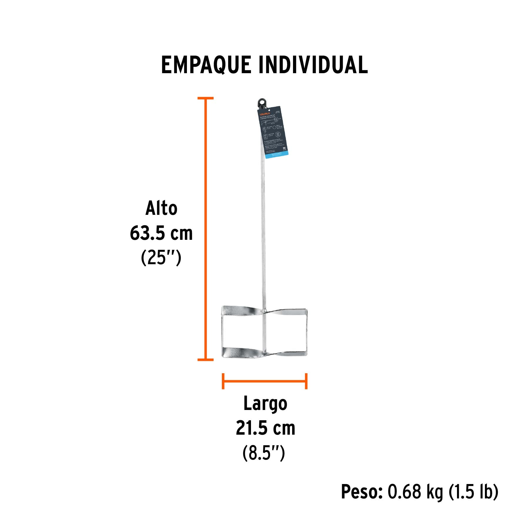 Revolvedor para mortero, 210mm de diámetro, TRUPER - Empaque