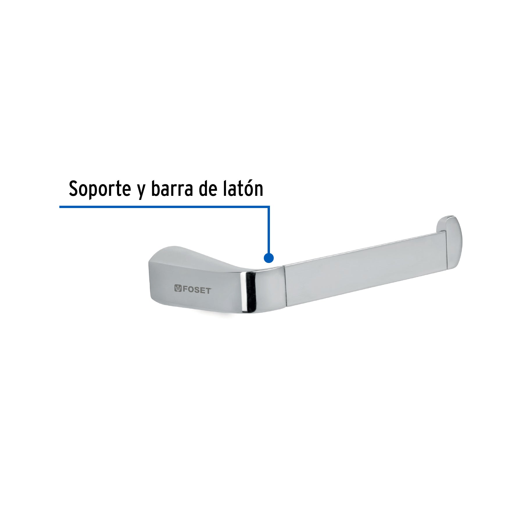 Portarrollo de latón acabado cromo, FOSET RIVIERA