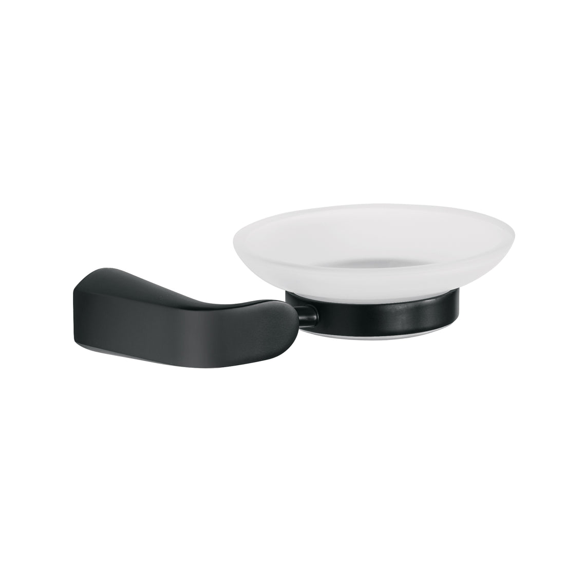 Jabonera con plato de vidrio, negro, FOSET RIVIERA