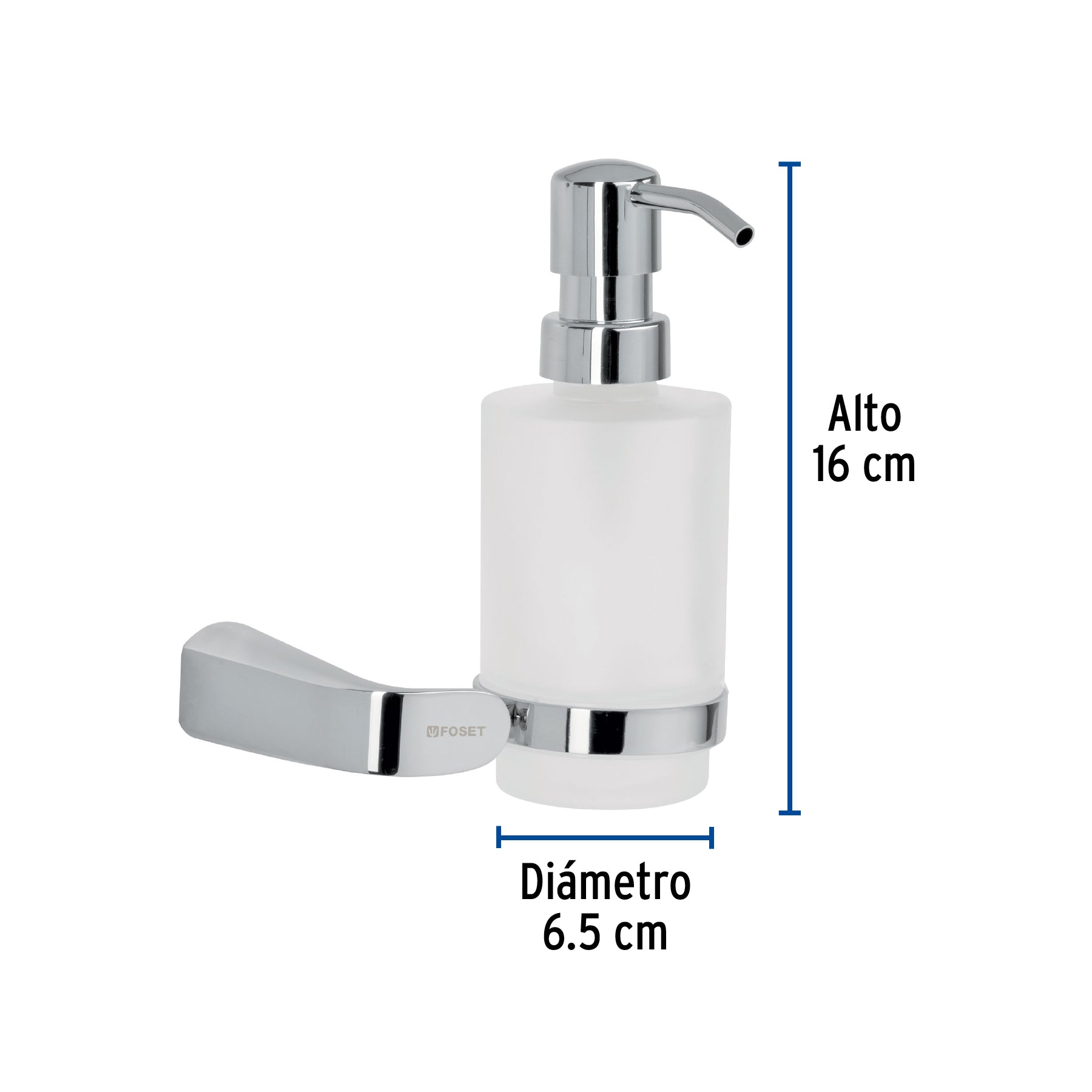 Dispensador de jabón a pared de latón cromado, RIVIERA