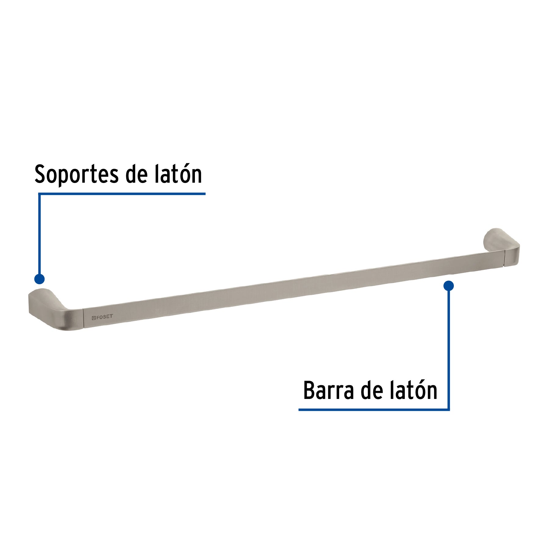 Toallero de barra de latón acabado satín, FOSET RIVIERA