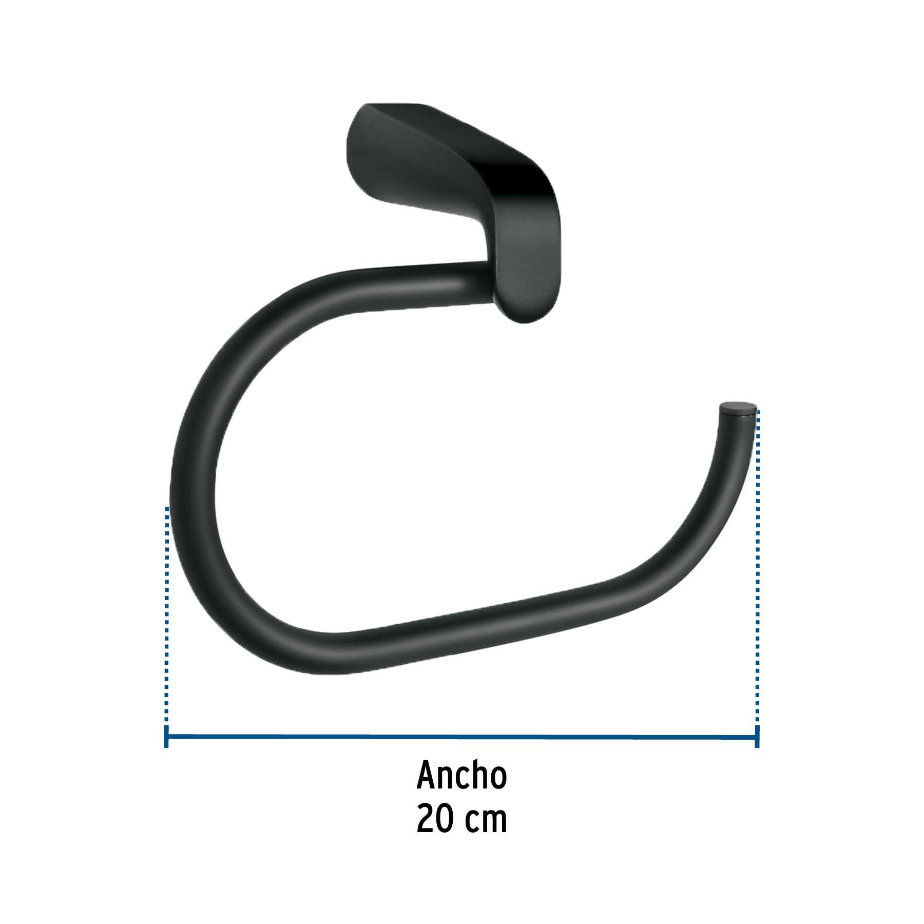 Toallero argolla, negro, FOSET RIVIERA