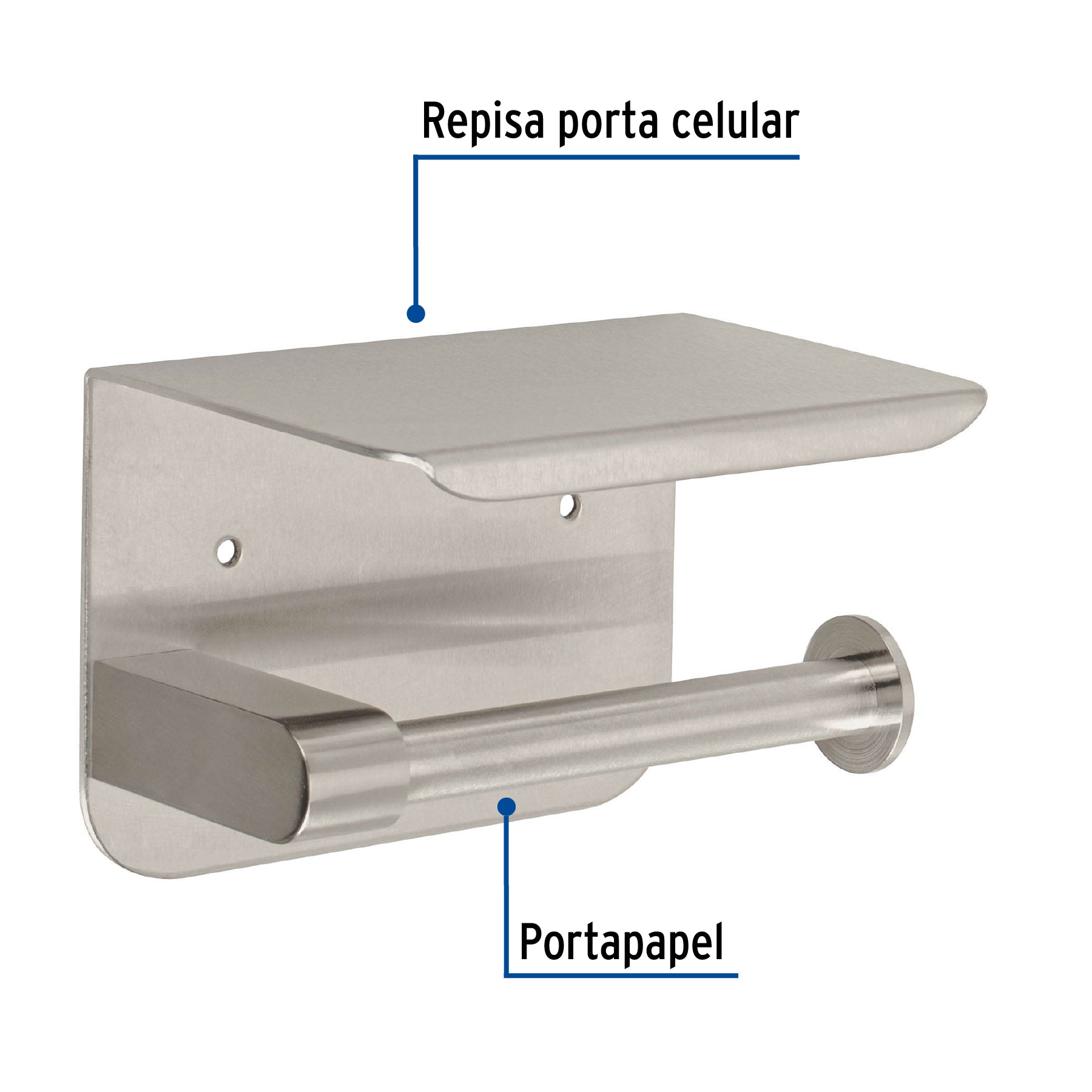 Portarrollo satín con soporte para celular, FOSET RIVIERA