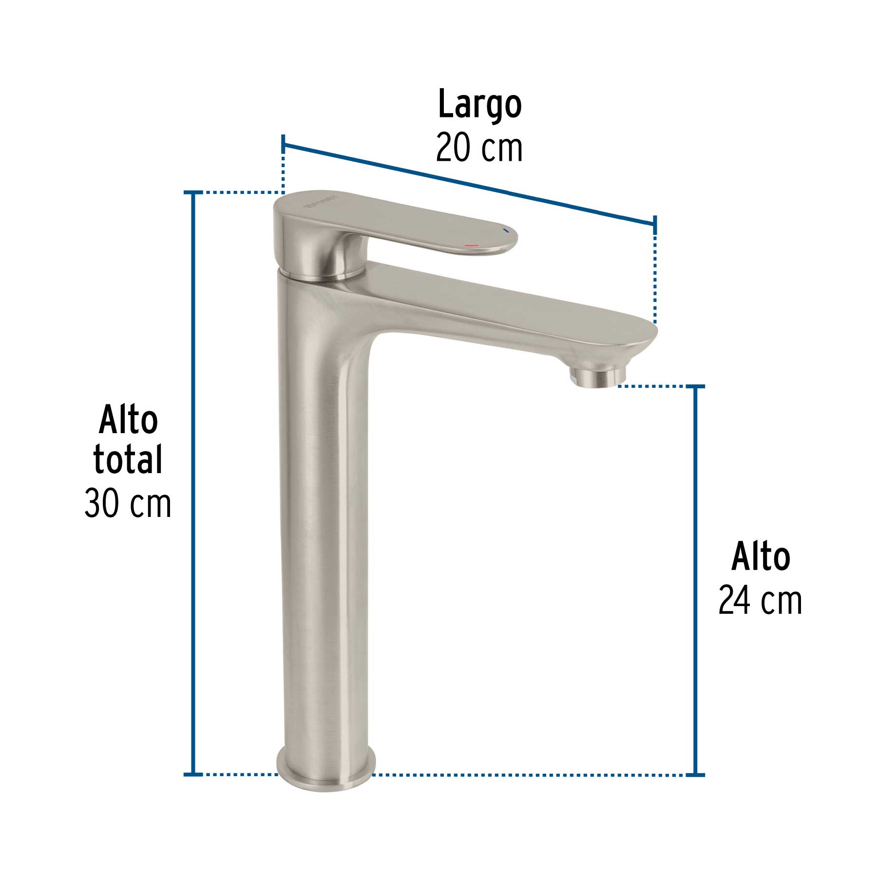 Monomando alto para lavabo, satín, FOSET RIVIERA