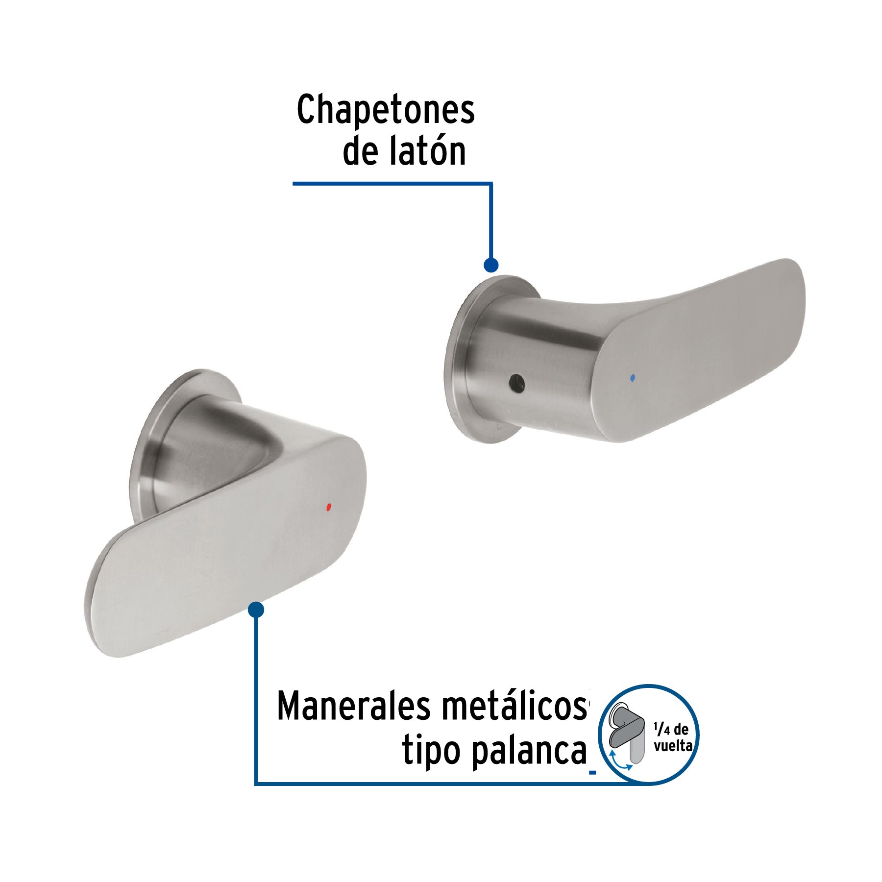 Juego manerales palanca para regadera, satín, RIVIERA