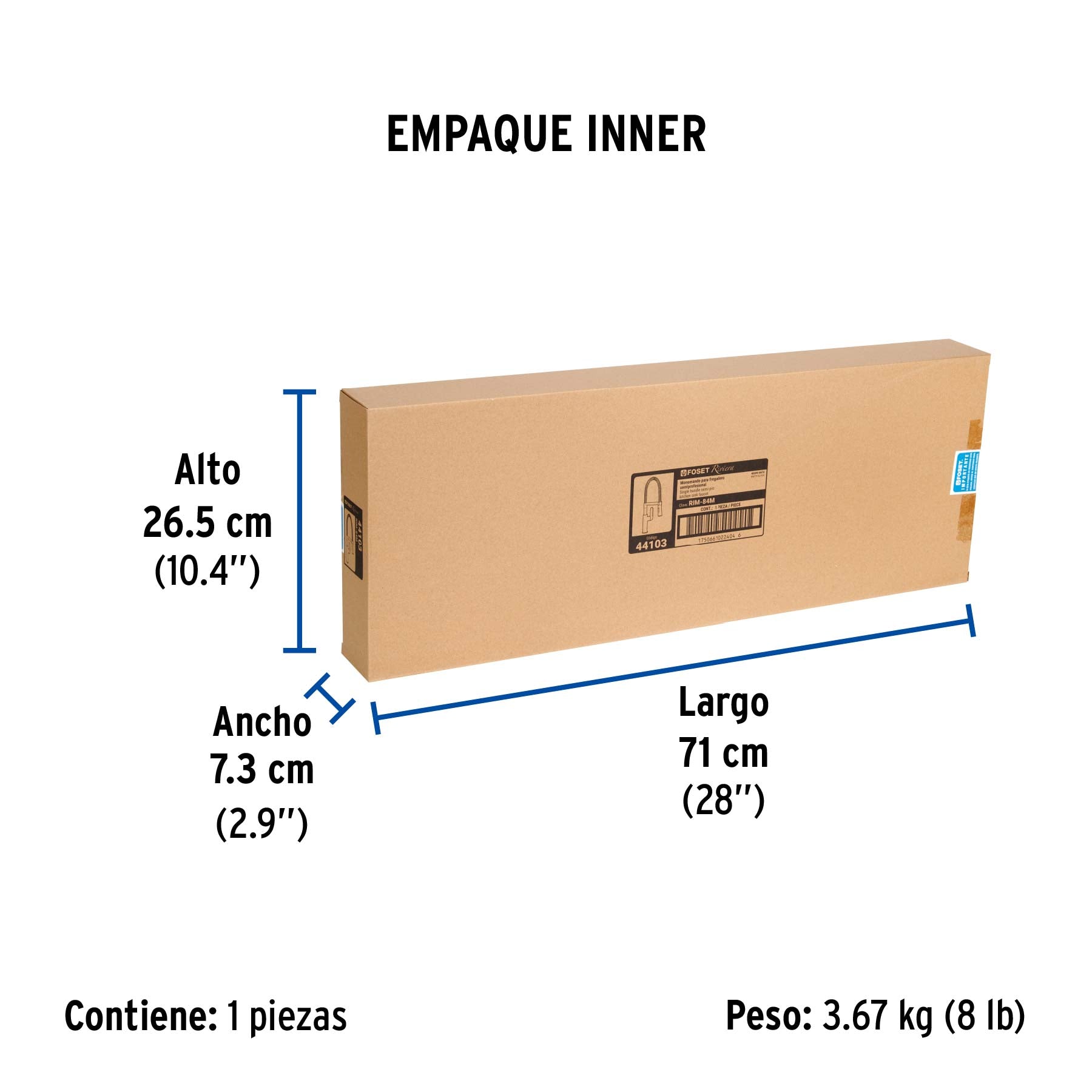Monomando nariz flexible para fregadero, negro,FOSET RIVIERA - Empaque