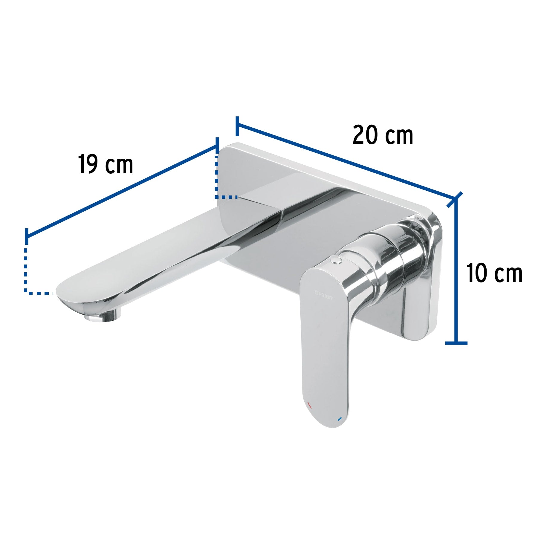 Monomando a pared para lavabo, cromo, FOSET RIVIERA