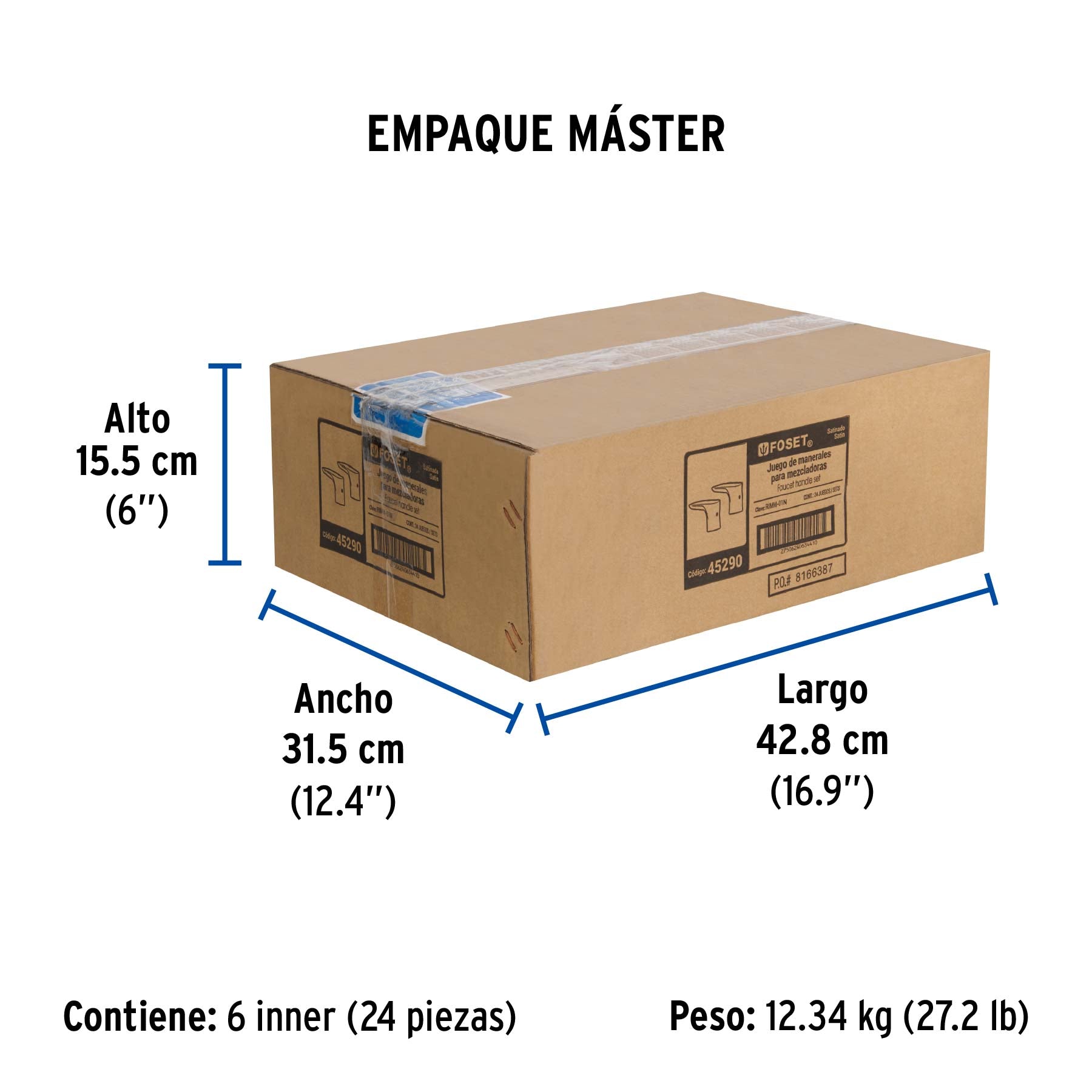 Juego manerales palanca para mezcladora, satín, RIVIERA - Empaque