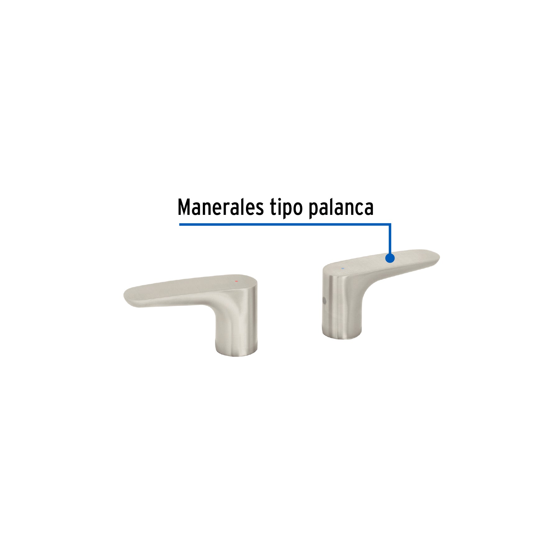 Juego manerales palanca para mezcladora, satín, RIVIERA
