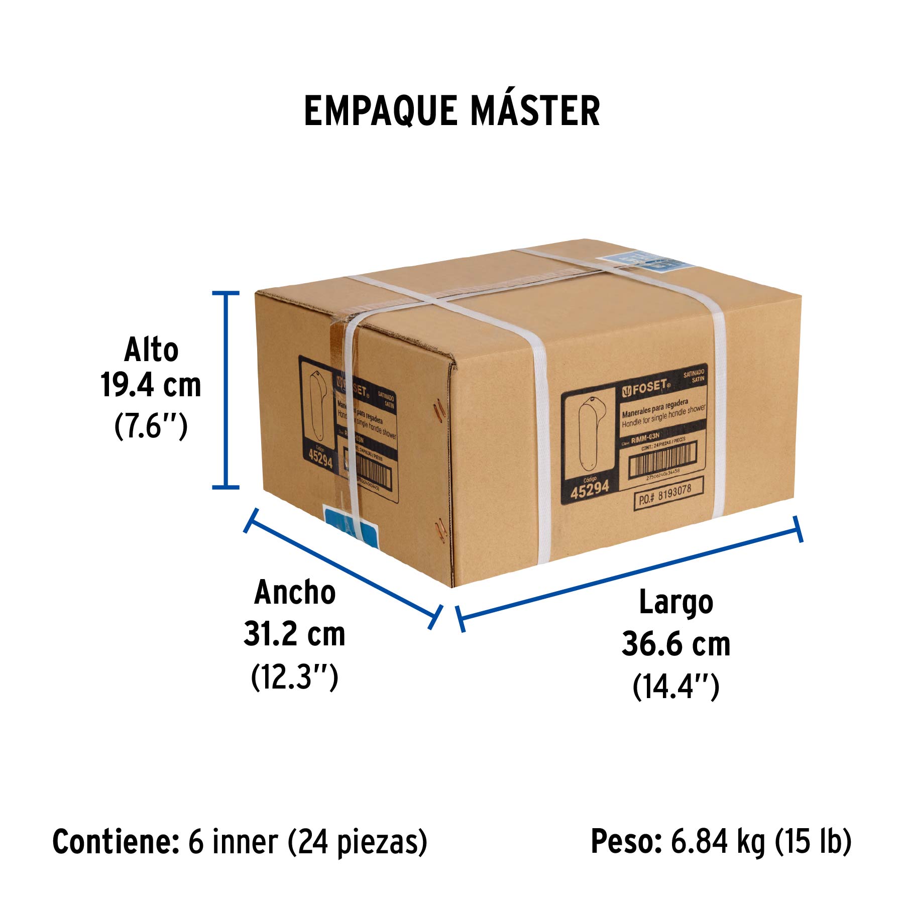 Maneral palanca para monomandos, satín, RIVIERA - Empaque